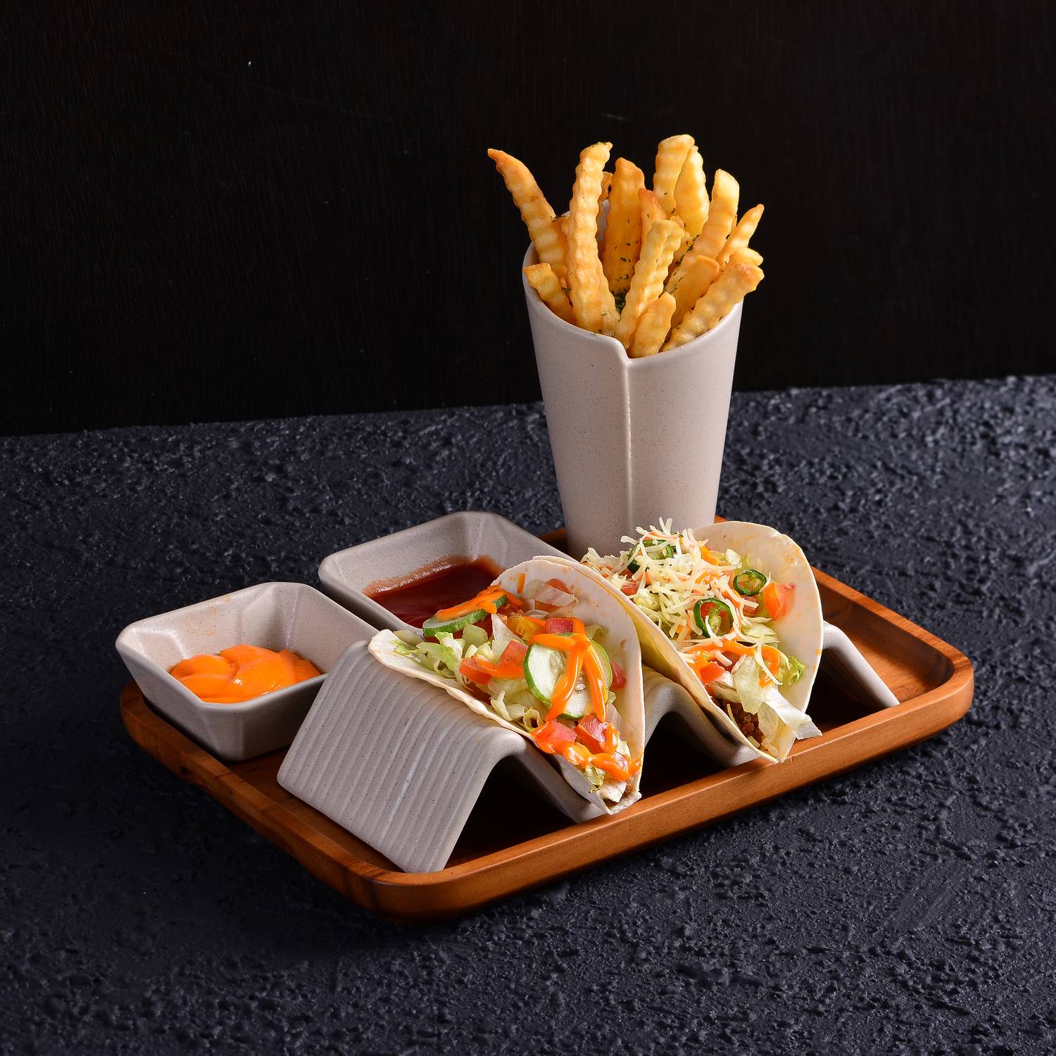 CreaTable 33970 Streat Food Streat Dip Schale, creme (1 Set)