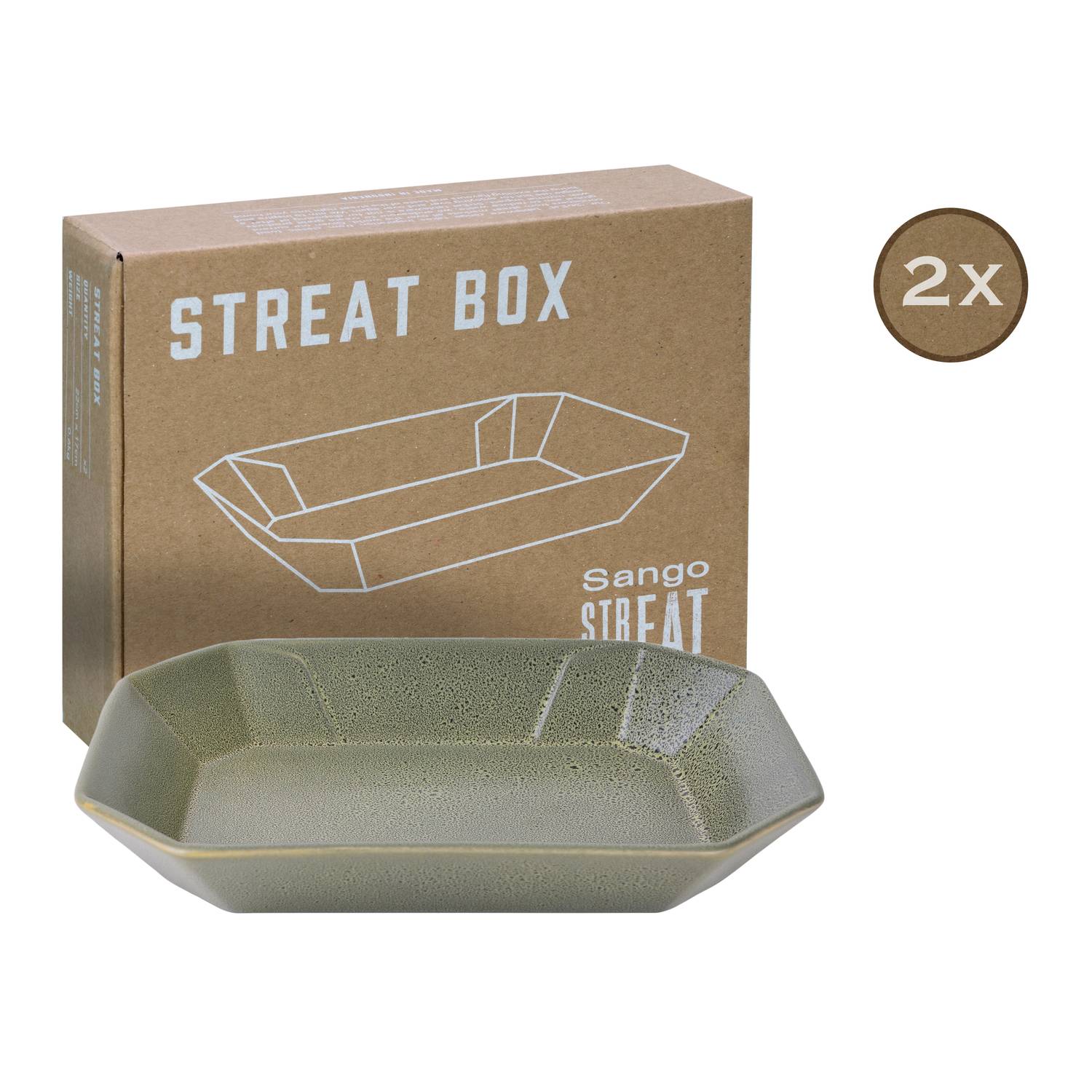 CreaTable 33978 Streat Food Streat Box Servierschale, grün (1 Set)