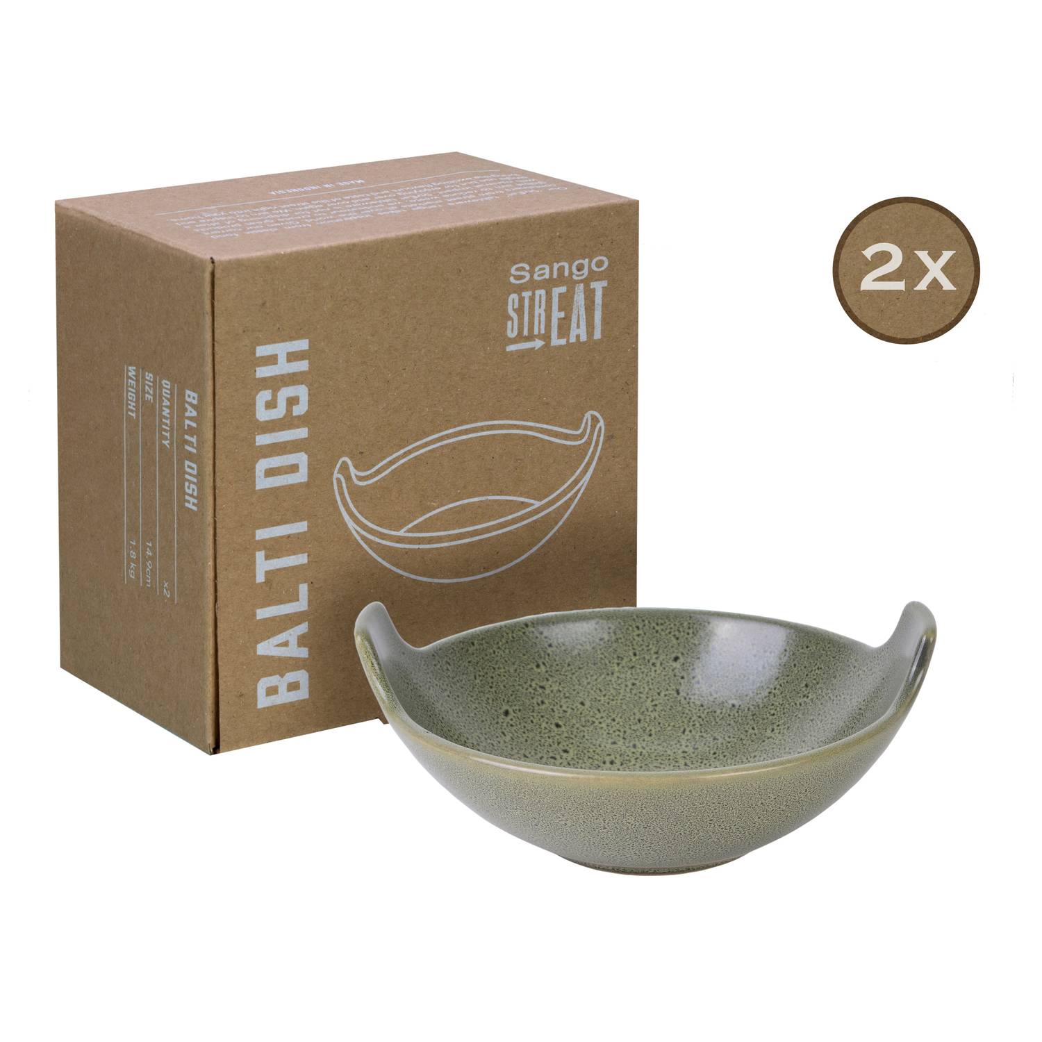 CreaTable 33985 Streat Food Streat Balti Dish Schüssel, grün (1 Set)