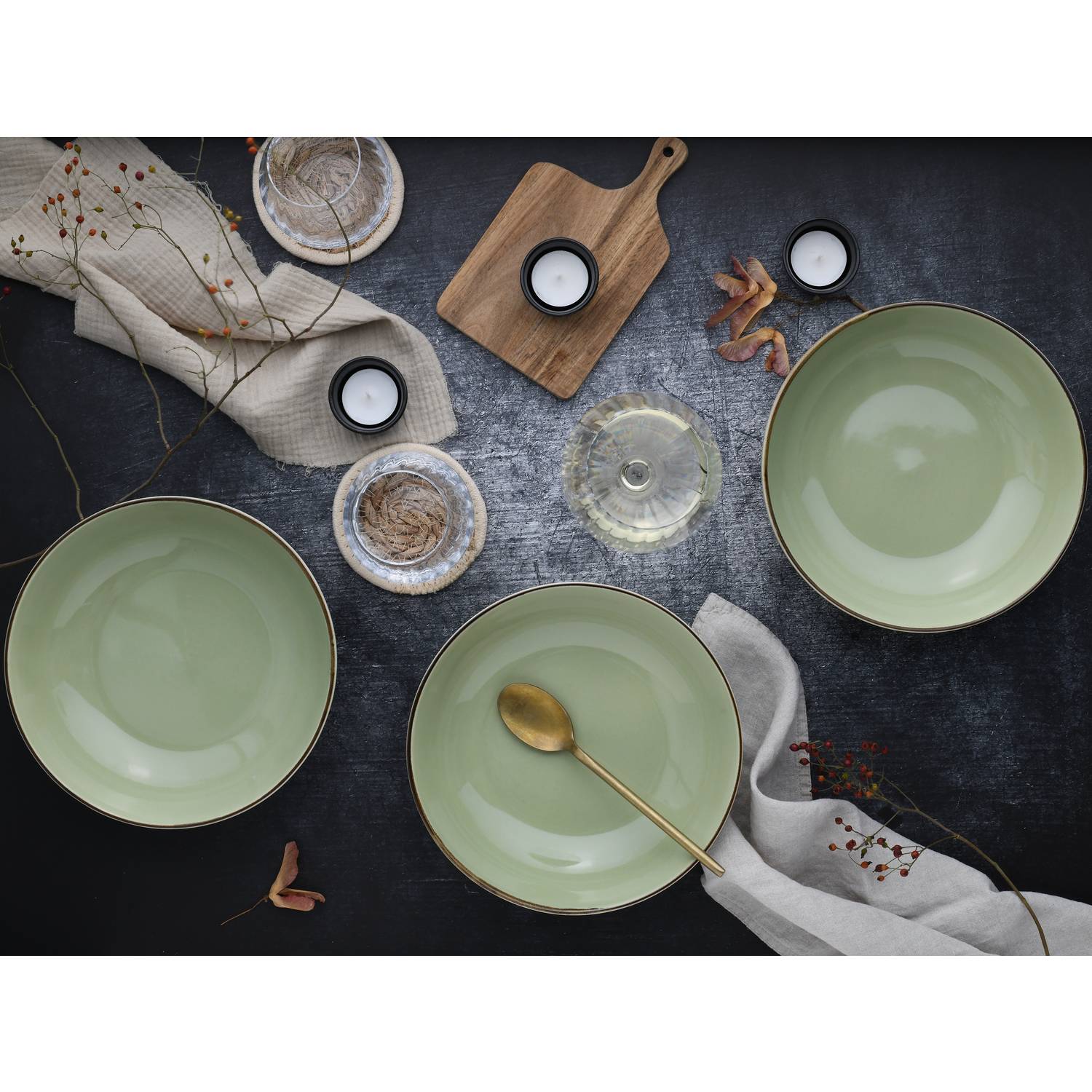 CreaTable 21681 Nature Collection Poke Bowl Schüssel, grün, 4-teilig (1 Set)