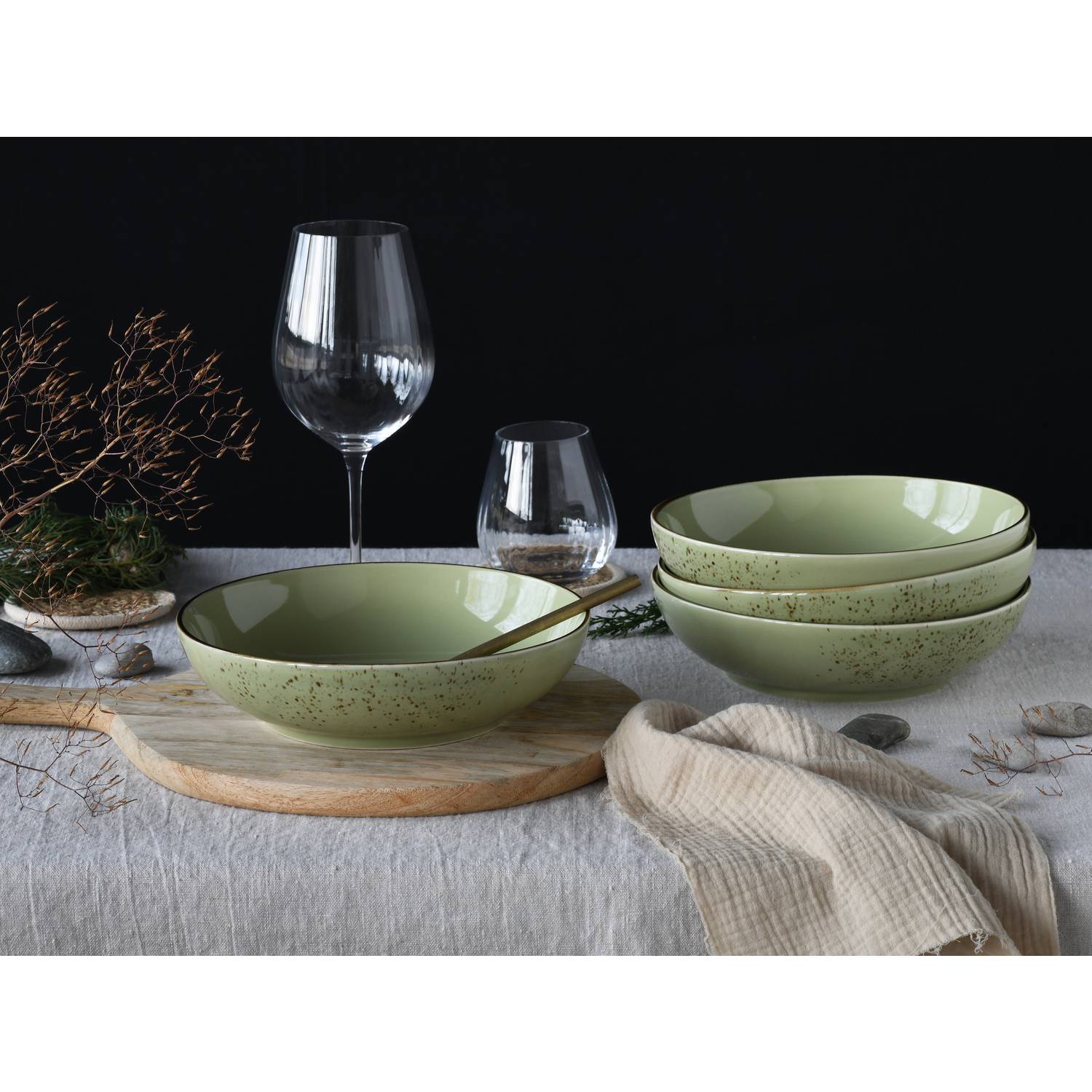 CreaTable 21681 Nature Collection Poke Bowl Schüssel, grün, 4-teilig (1 Set)