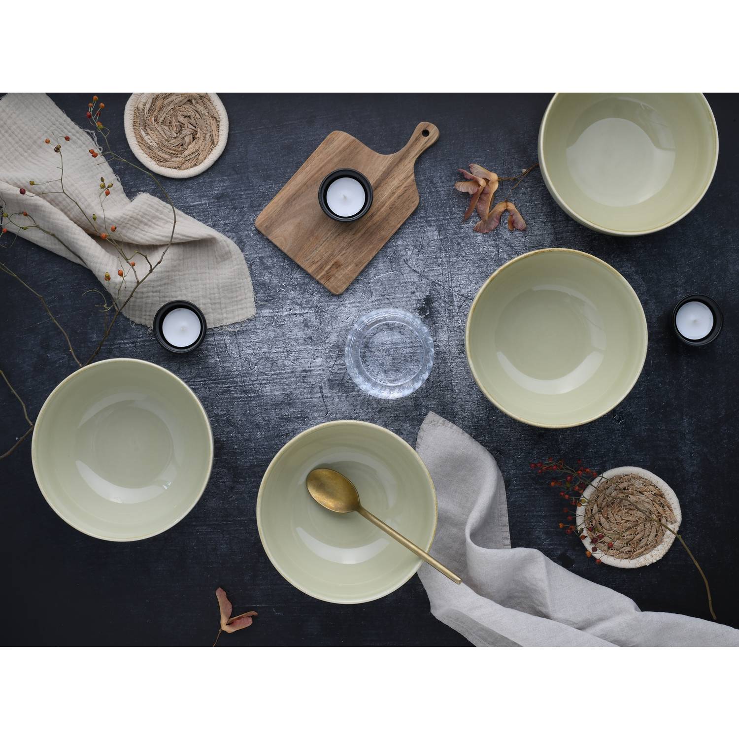 CreaTable 21678 Nature Collection Buddha Bowl Schüssel, grün, 4-teilig (1 Set)