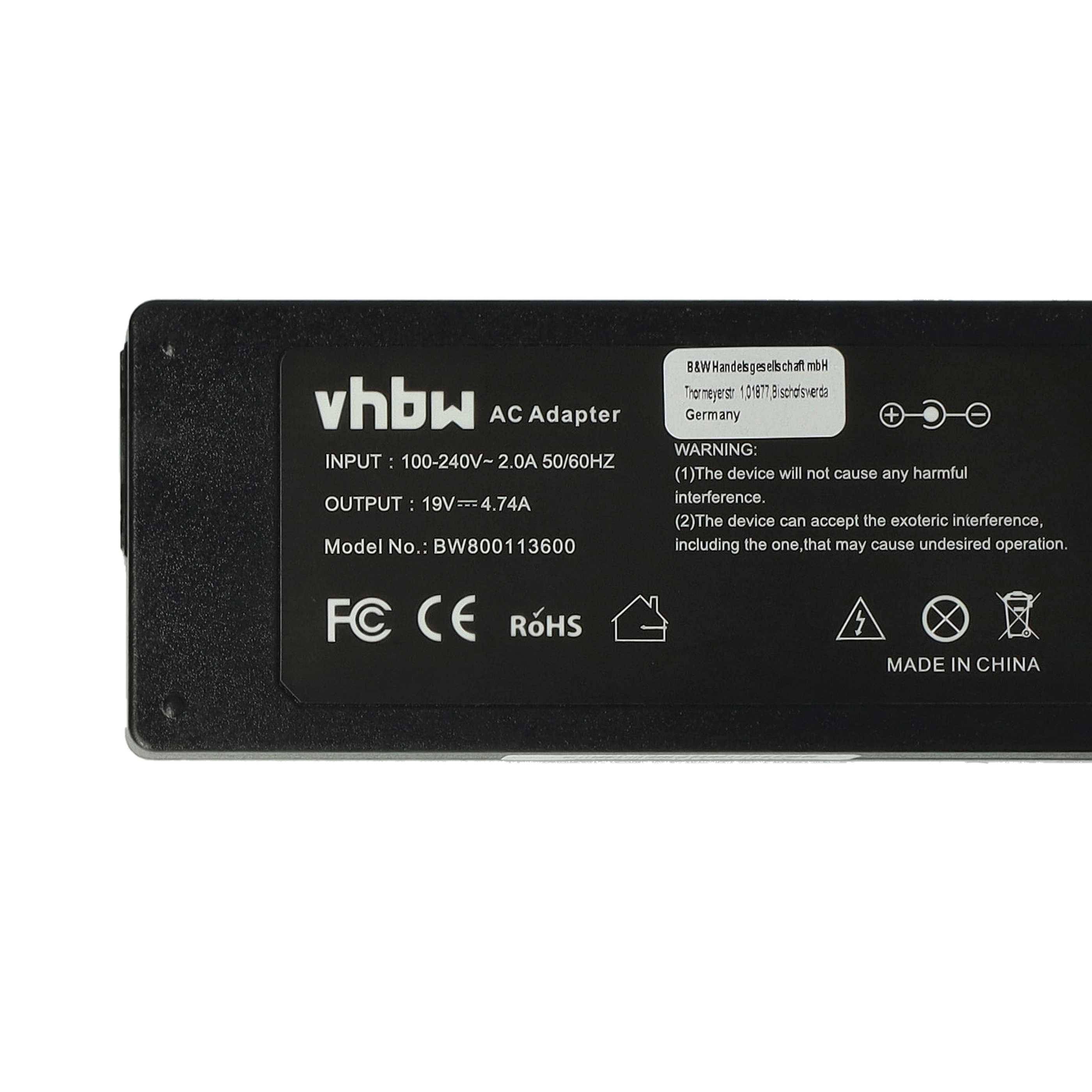 vhbw Netzteil kompatibel mit Acer Ferrari 5005, 5000-5852S, 5005WLMis Notebook, 90 W