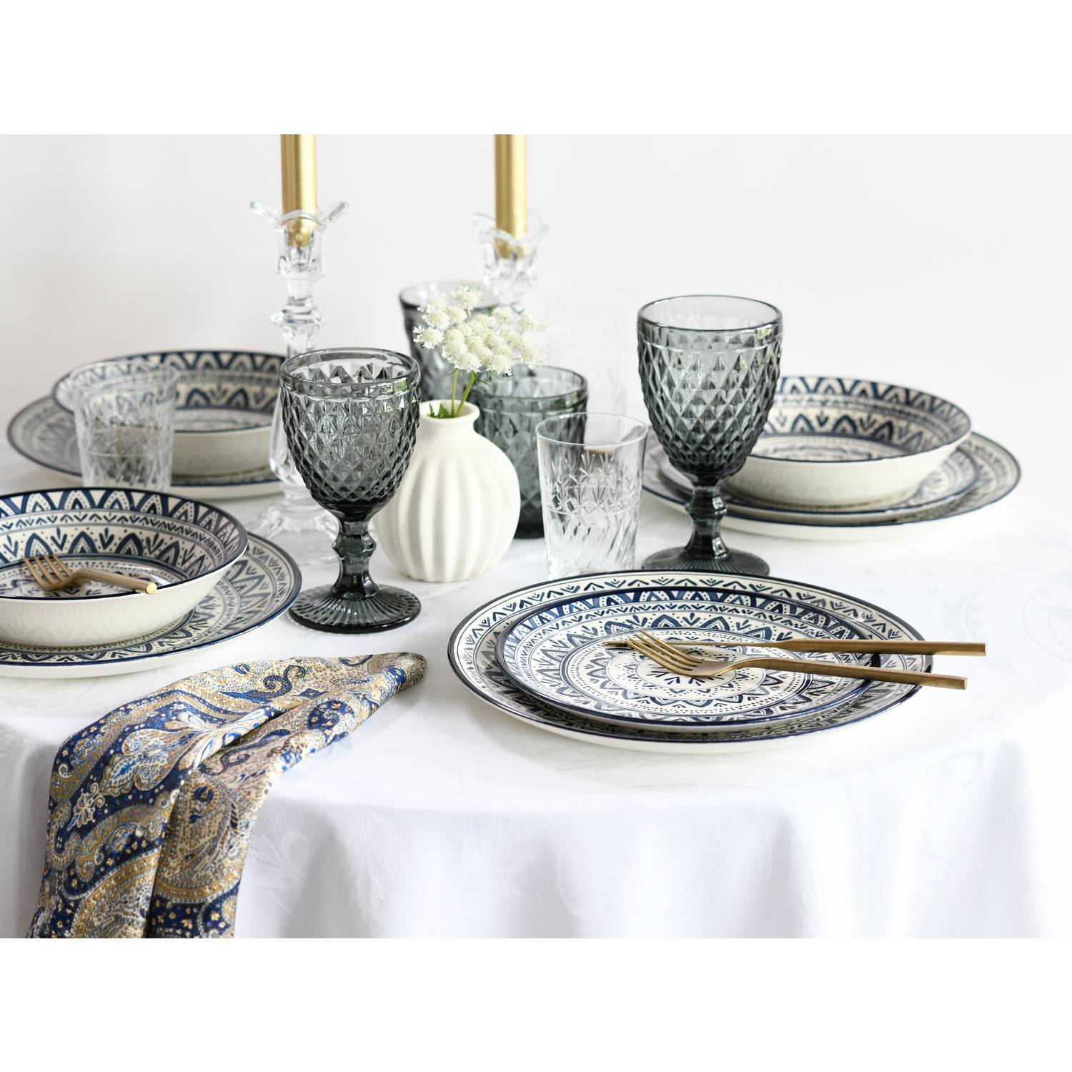 CreaTable 17178 Tafelservice Mexico für 6 Personen, Steingut, mehrfarbig (1 Set, 18-teilig)