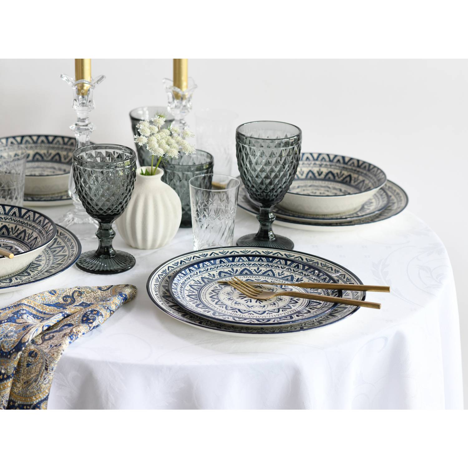 CreaTable 17178 Tafelservice Mexico für 6 Personen, Steingut, mehrfarbig (1 Set, 18-teilig)