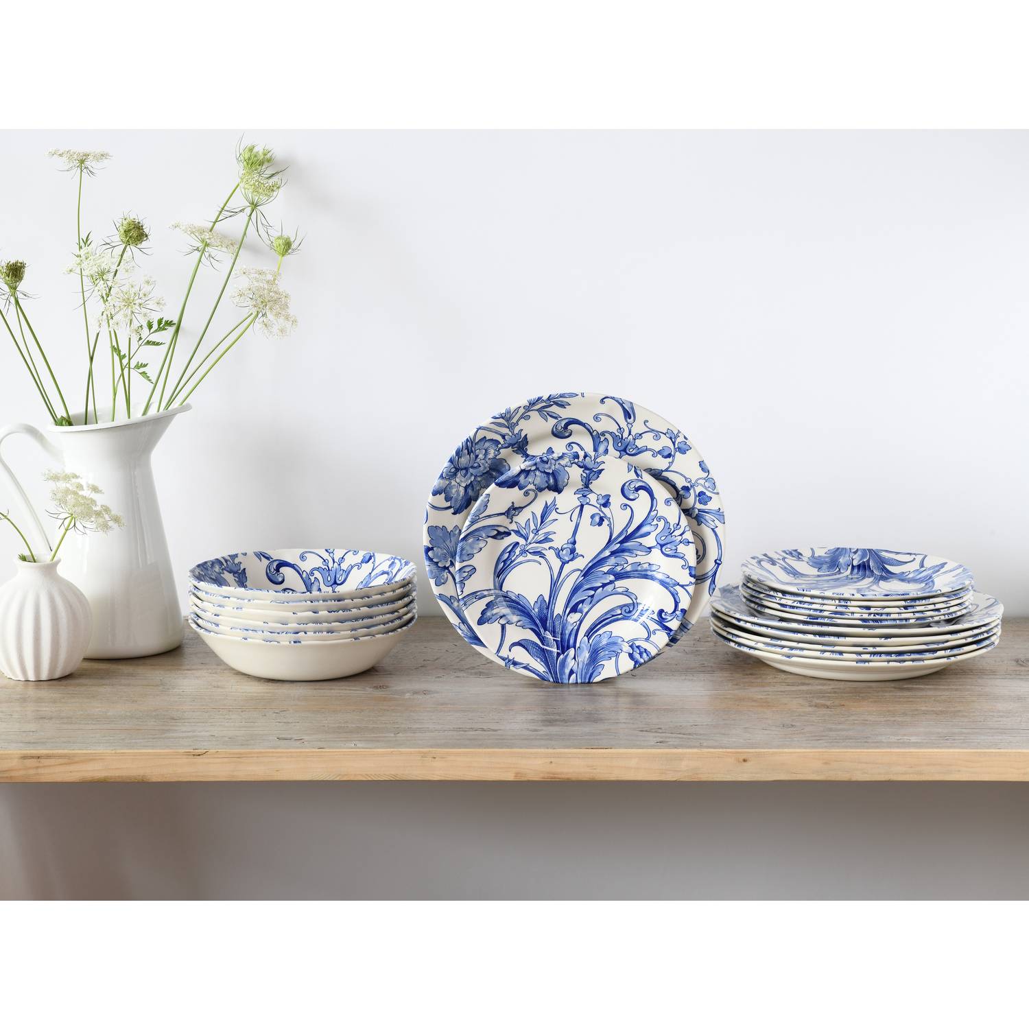 CreaTable 17384 Tafelservice Venecia für 6 Personen, Steingut, mehrfarbig (1 Set, 18-teilig)