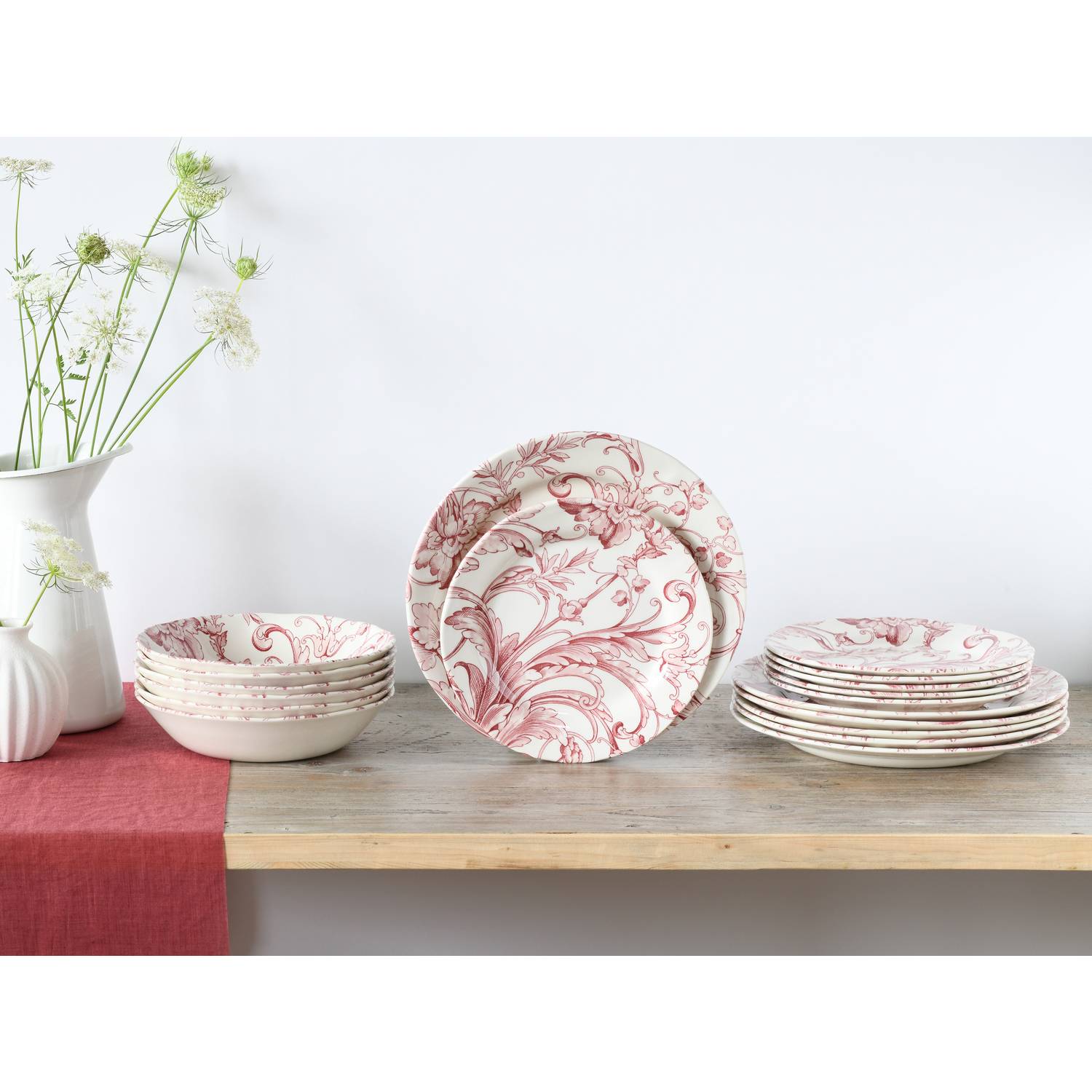 CreaTable 17383 Tafelservice Venecia für 6 Personen, Steingut, mehrfarbig (1 Set, 18-teilig)