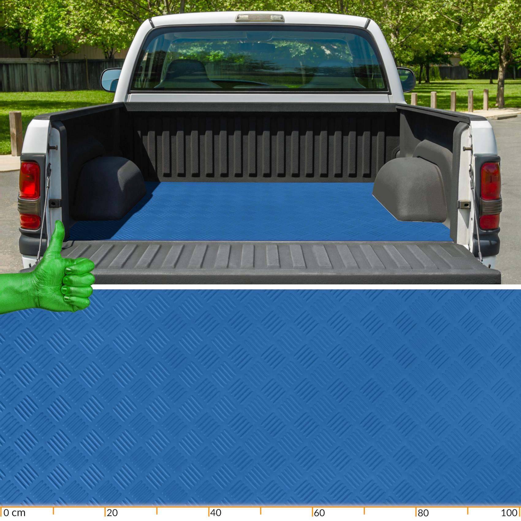 Gummimatte Premium Bodenmatte Bodenbelag TPE Riffelblech blau Breite 100 cm Länge 60 cm