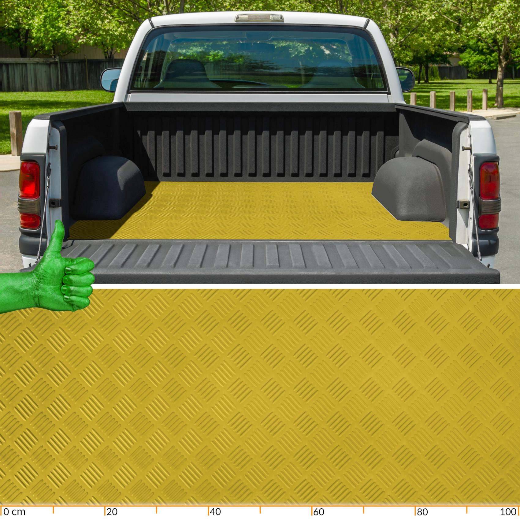 Gummimatte Premium Bodenmatte Bodenbelag TPE Riffelblech gelb Breite 100 cm Länge 280 cm