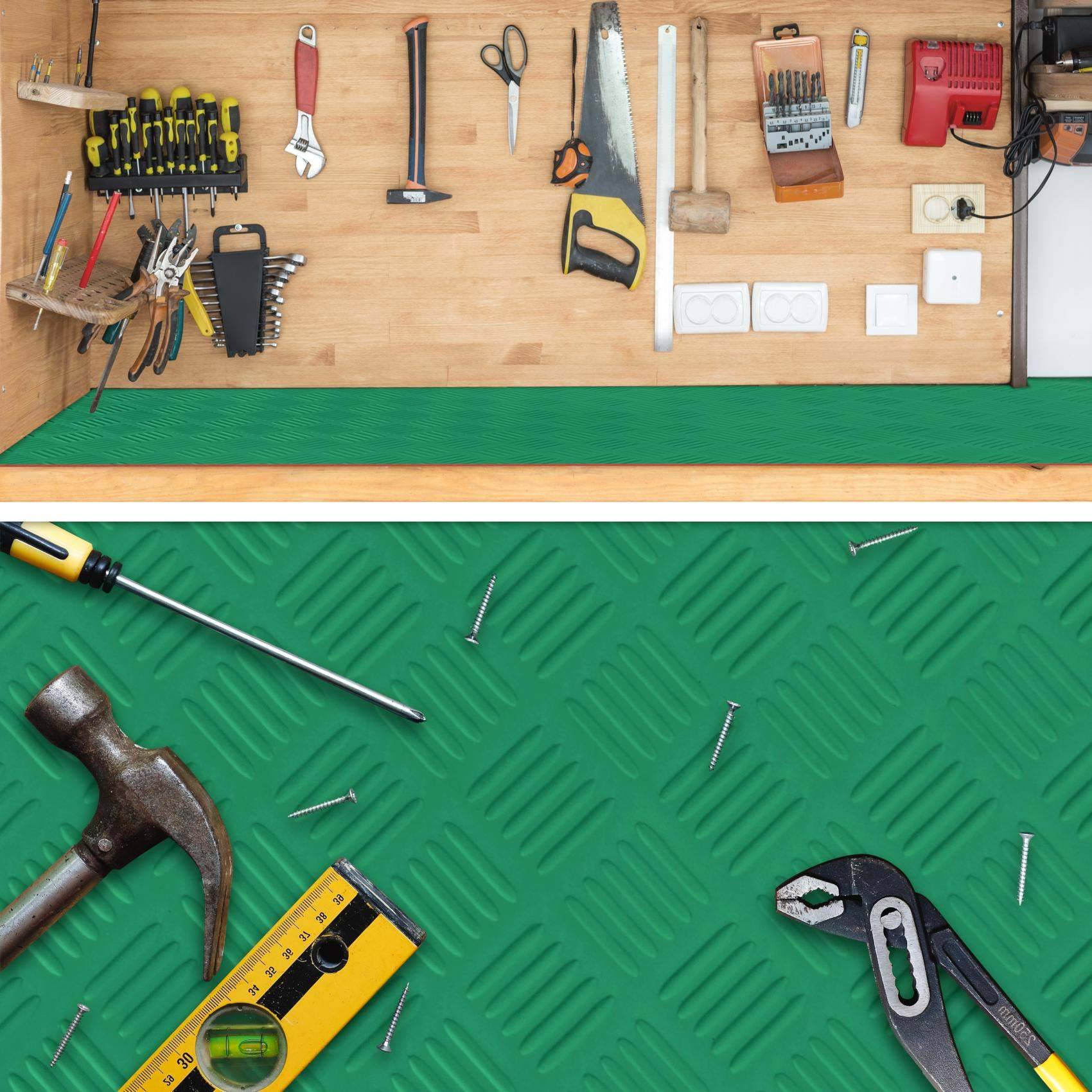 Gummimatte Premium Bodenmatte Bodenbelag TPE Riffelblech grün Breite 100 cm Länge 260 cm