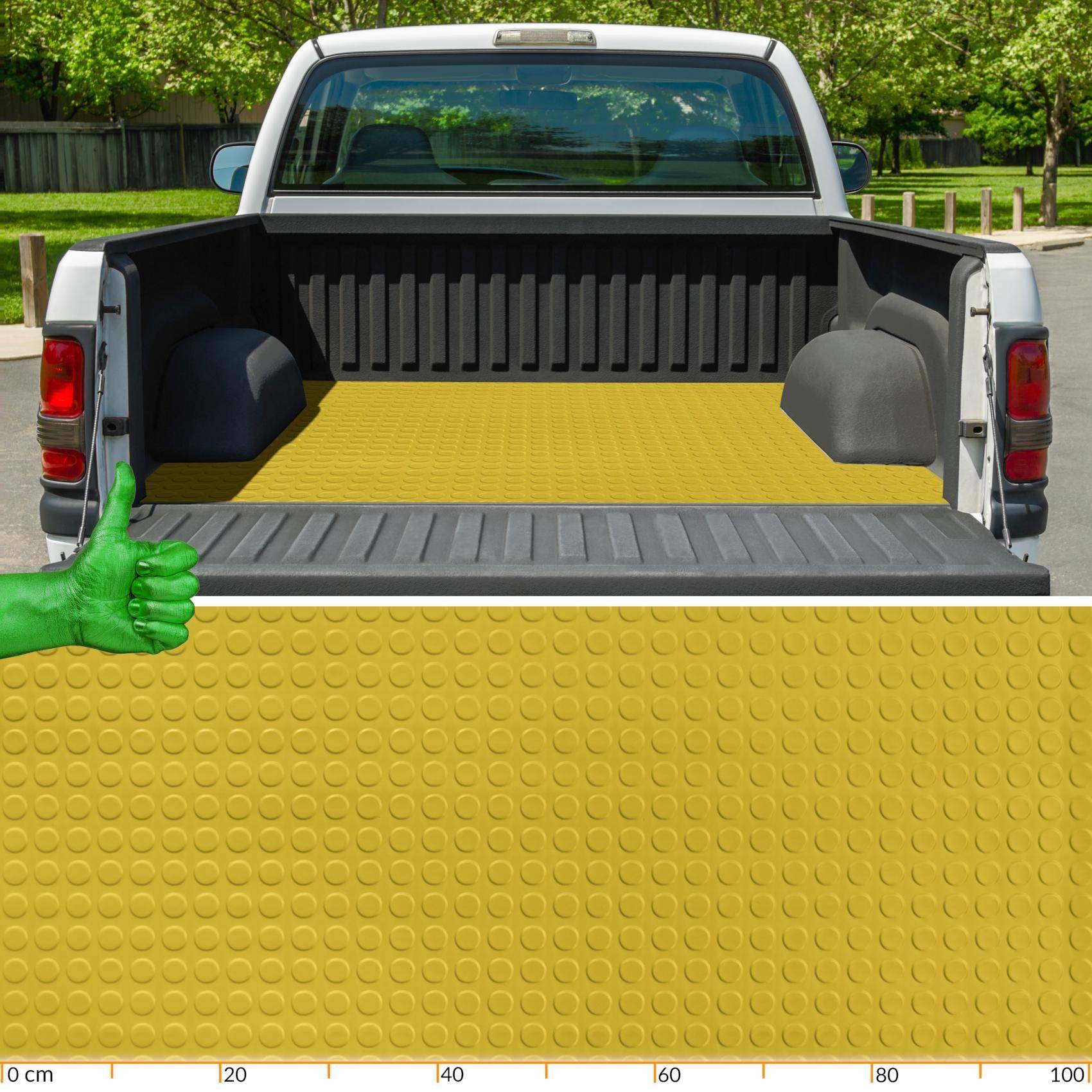 TPE Gummimatten Meterware geruchsarm Noppen Muster Gelb Bodenbelag 3mm - 100 cm breit Rollenware