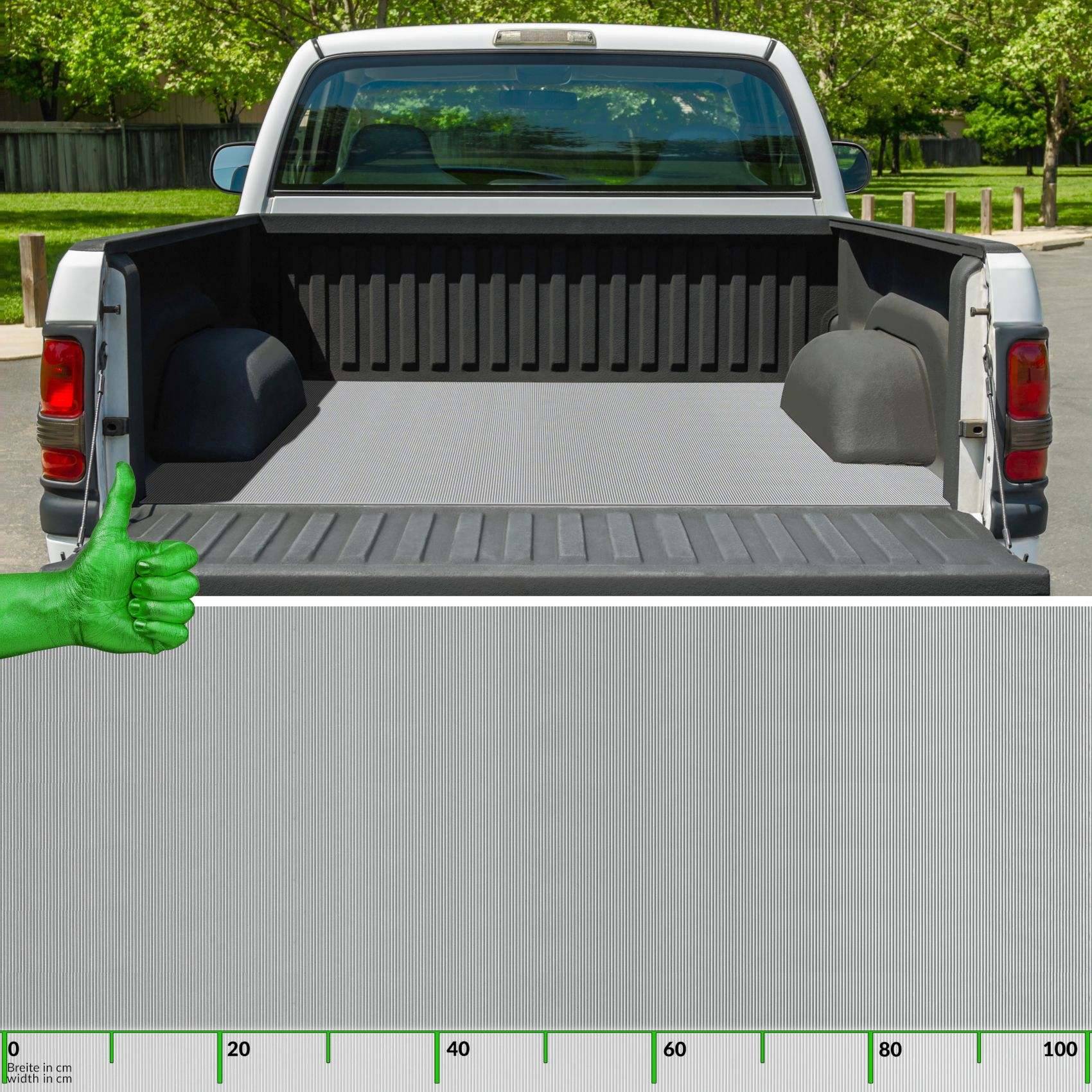 Gummimatte Gummiläufer Feinriefen Grau 3mm 100cm Breit auf TPE, Geruchslos - Bodenbelag, Bodenmatte