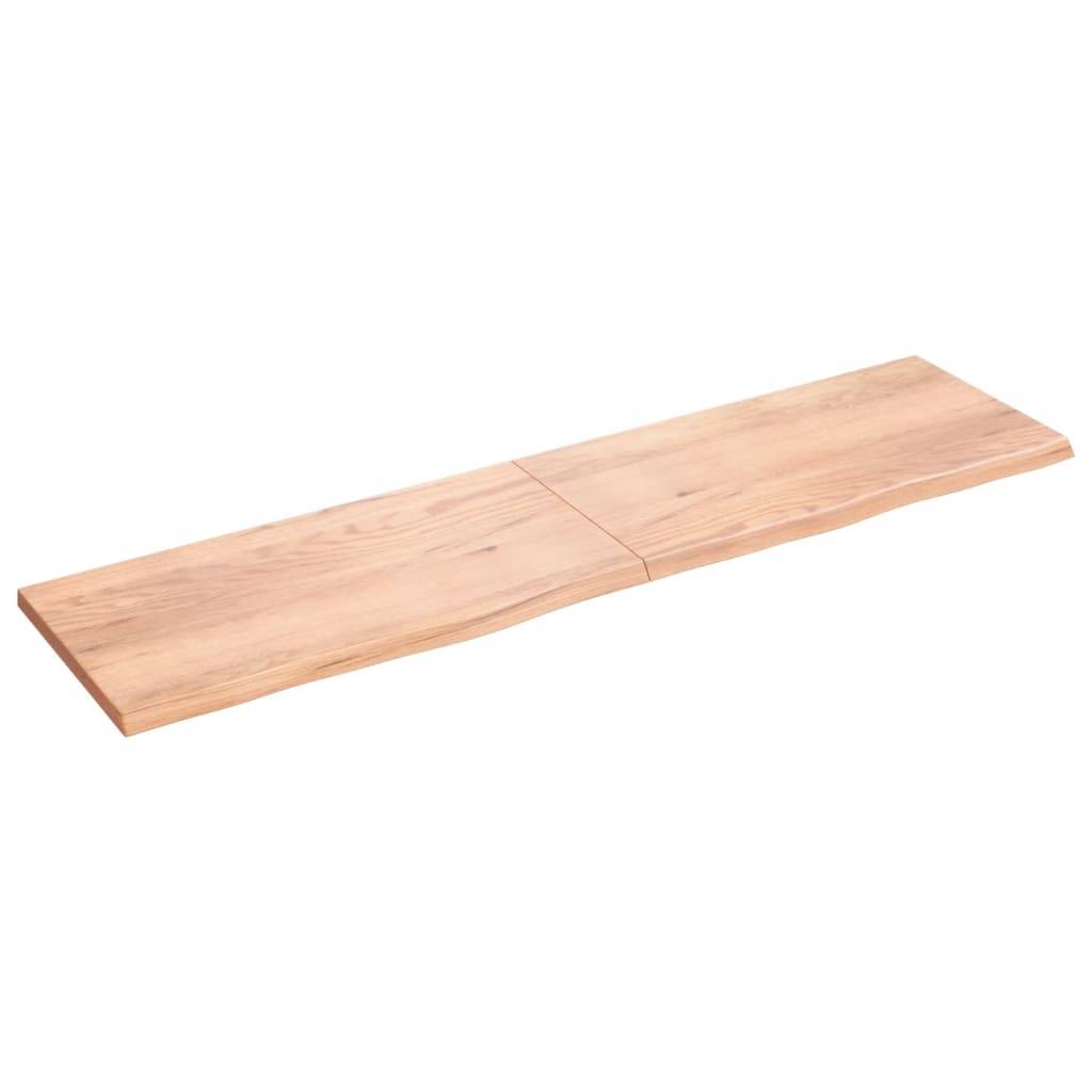 vidaXL Waschtischplatte Hellbraun 200x50x(2-4) cm Massivholz Behandelt