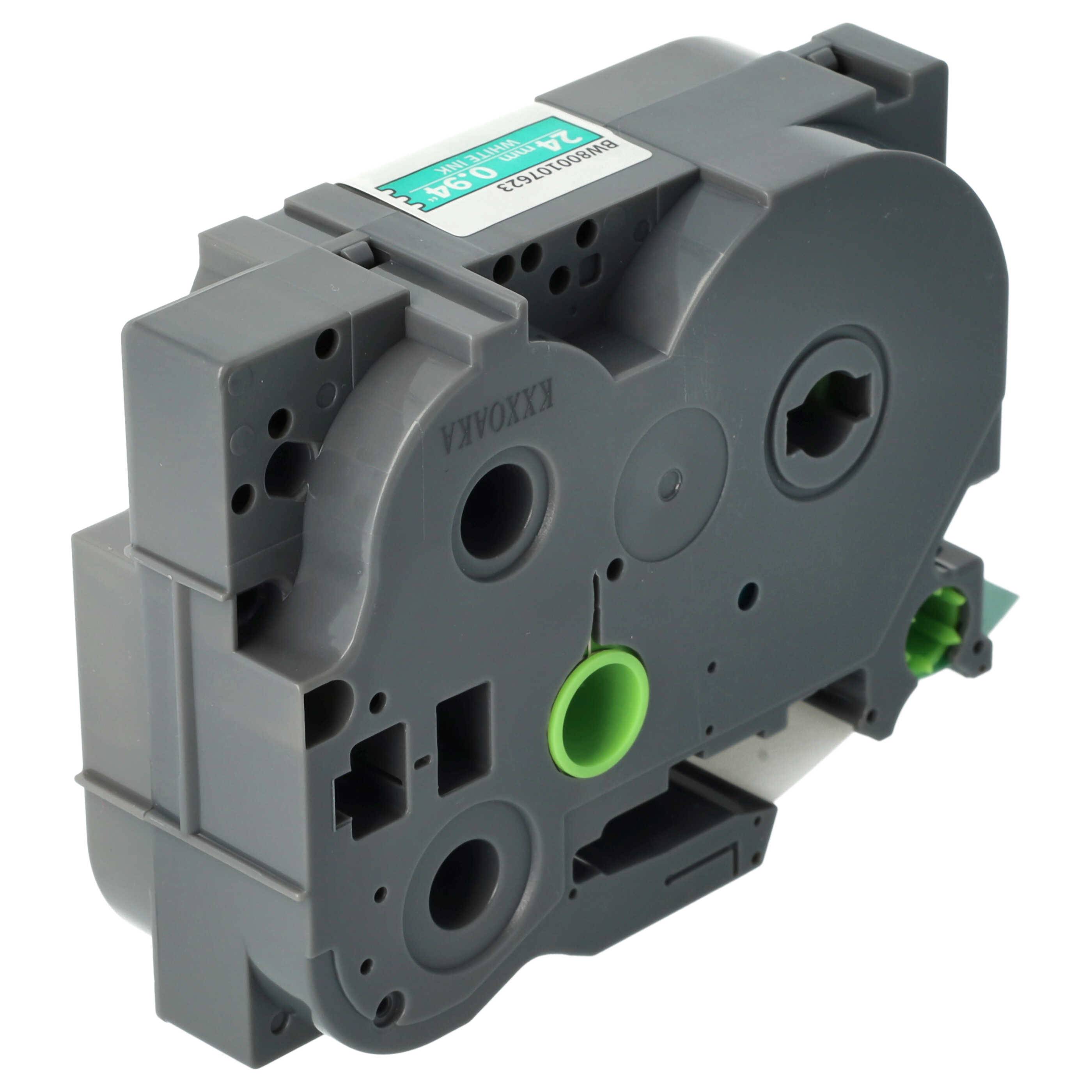 vhbw Schriftband-Kassette Ersatz für Brother TZE-755, TZ-755 für Etiketten-Drucker 8m x 24mm Weiß auf Grün