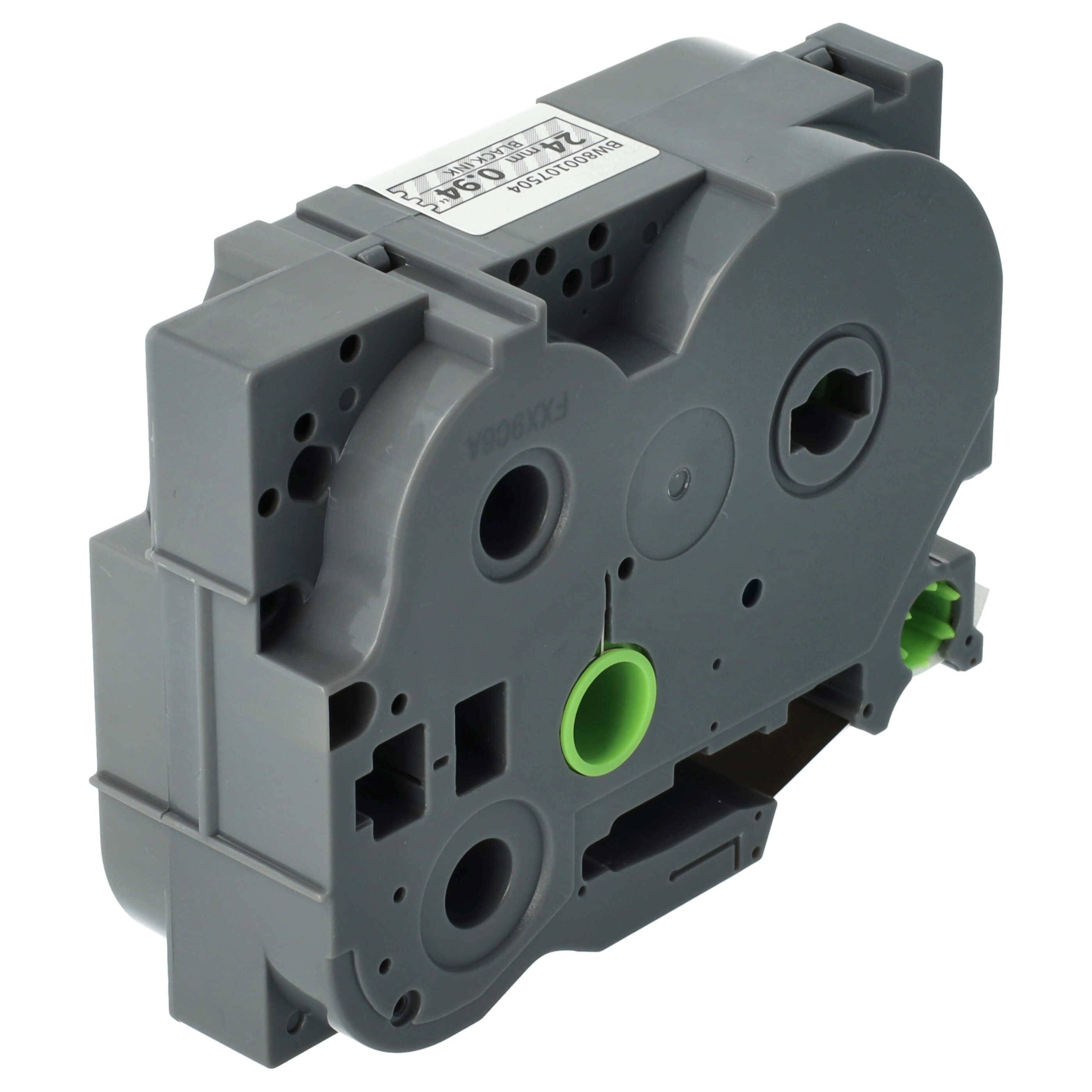 vhbw Schriftband-Kassette kompatibel mit Brother PT RL 700 S Etiketten-Drucker 8m x 24mm Schwarz auf Matt-Transparent