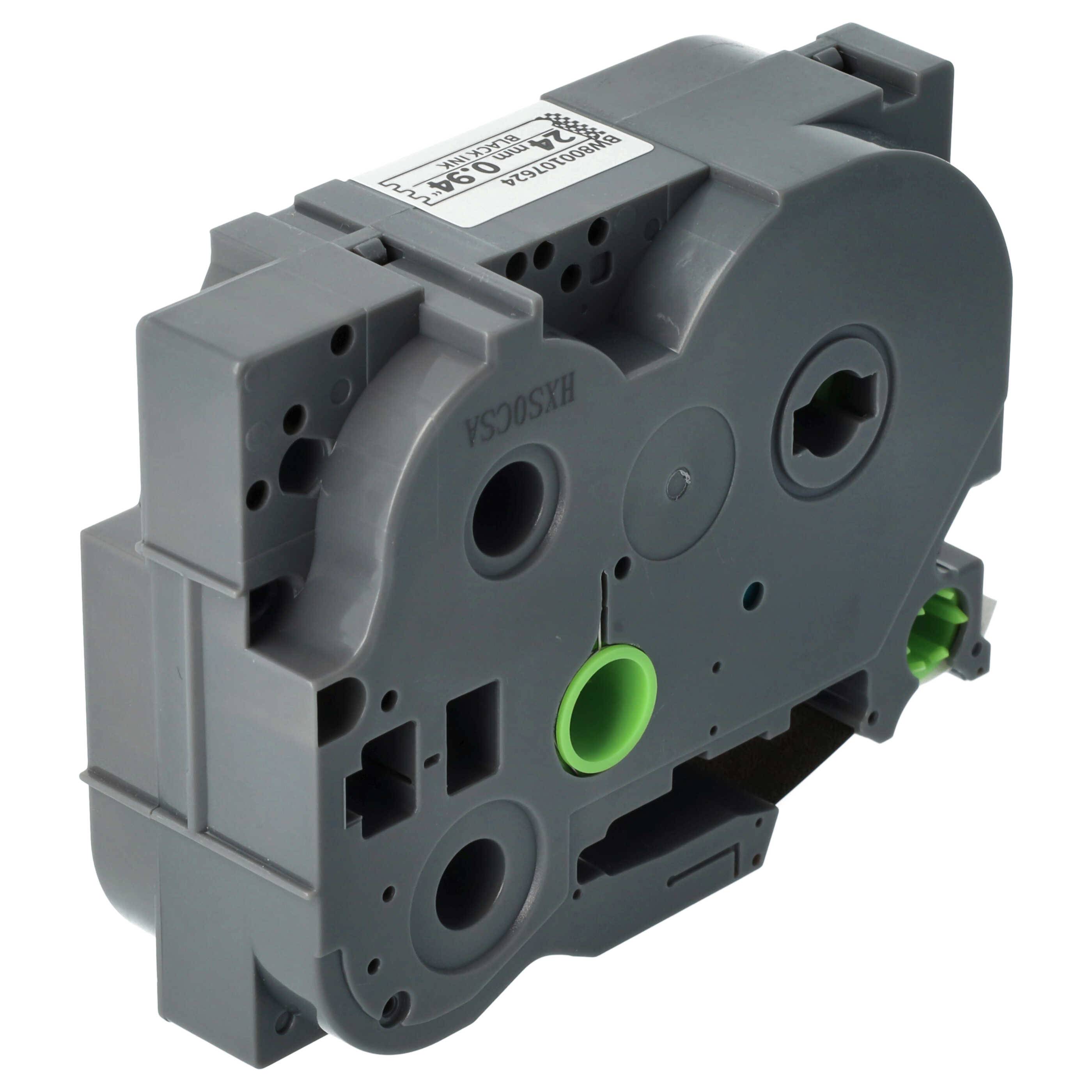 vhbw Schriftband-Kassette kompatibel mit Brother PT H 500 Li, P 700, RL 700 S Etiketten-Drucker 8m x 24mm Schwarz auf Weiß Sicherheitsband