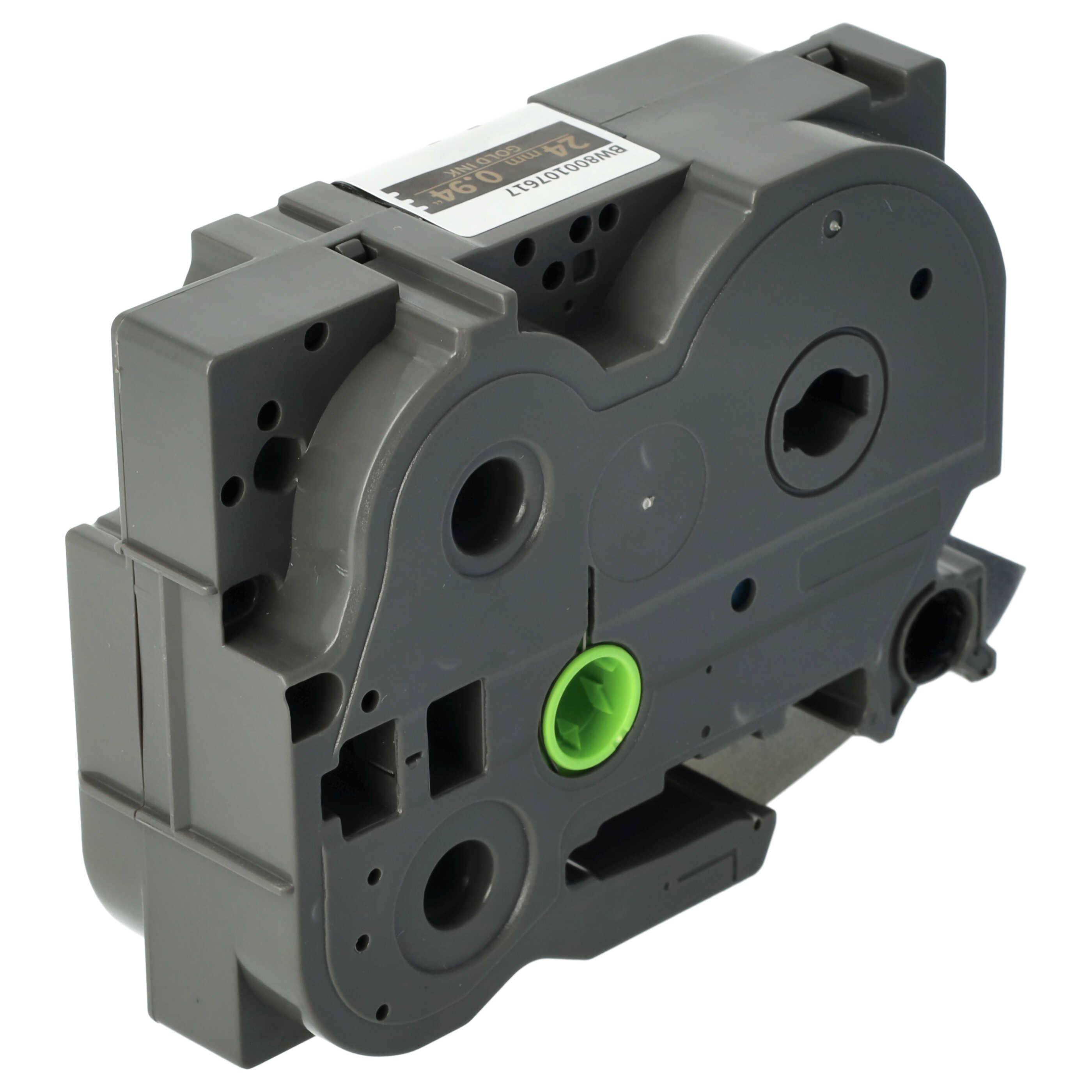 vhbw Schriftband-Kassette Ersatz für Brother TZE-354, TZ-354 für Etiketten-Drucker 8m x 24mm Gold auf Schwarz