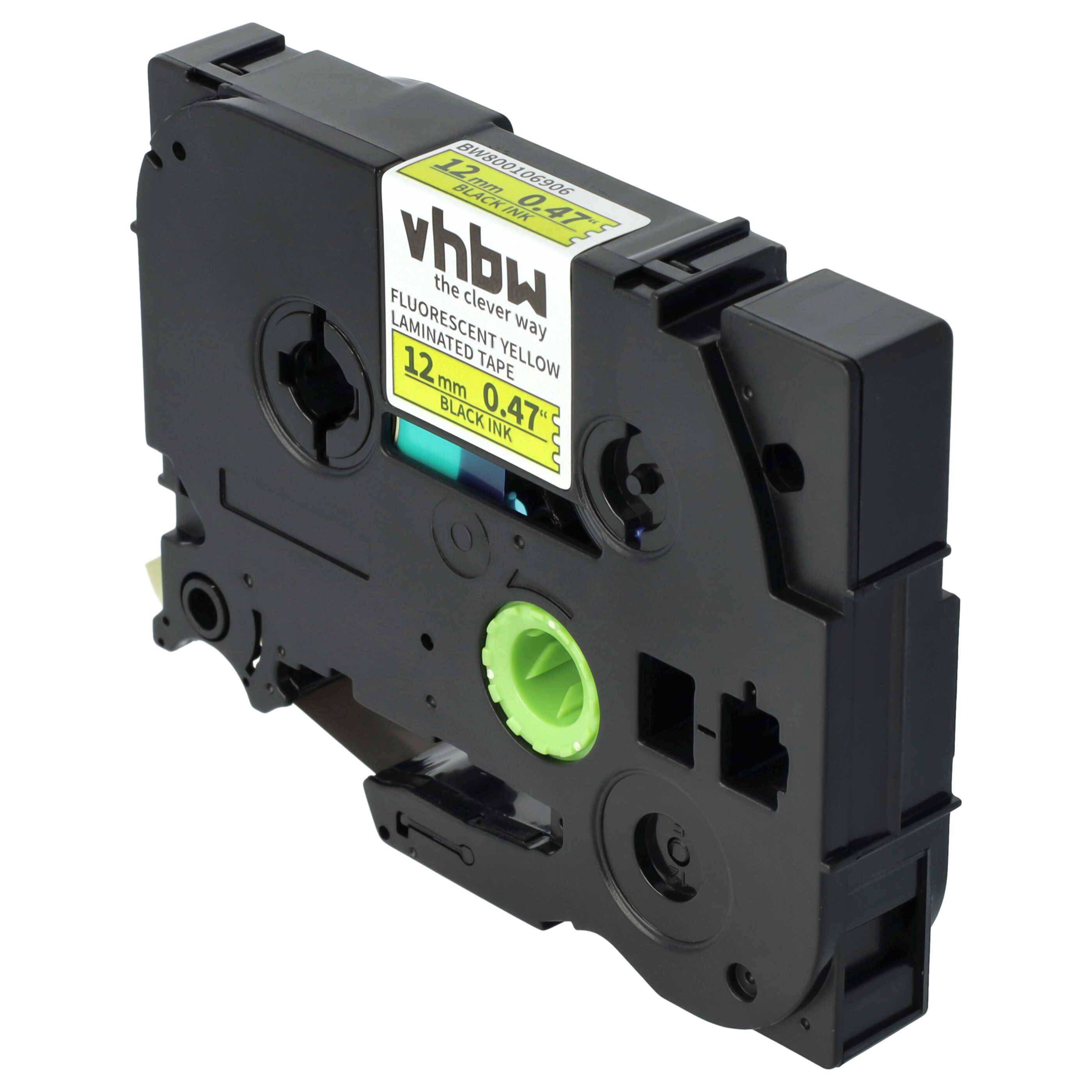 vhbw Schriftband-Kassette Ersatz für Brother TZ-C31, TZE-C31 für Etiketten-Drucker 8m x 12mm Schwarz auf Neon-Gelb