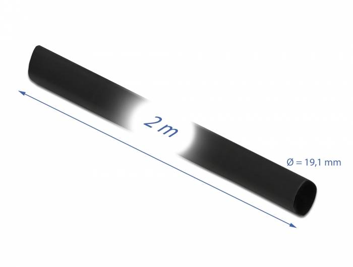 DeLOCK - Schrumpfschlauch - 2 m - Schwarz