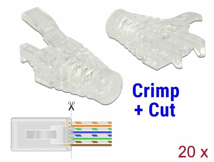 Delock - Netzwerkkabel-Knickschutz - durchsichtig (Packung mit 20)