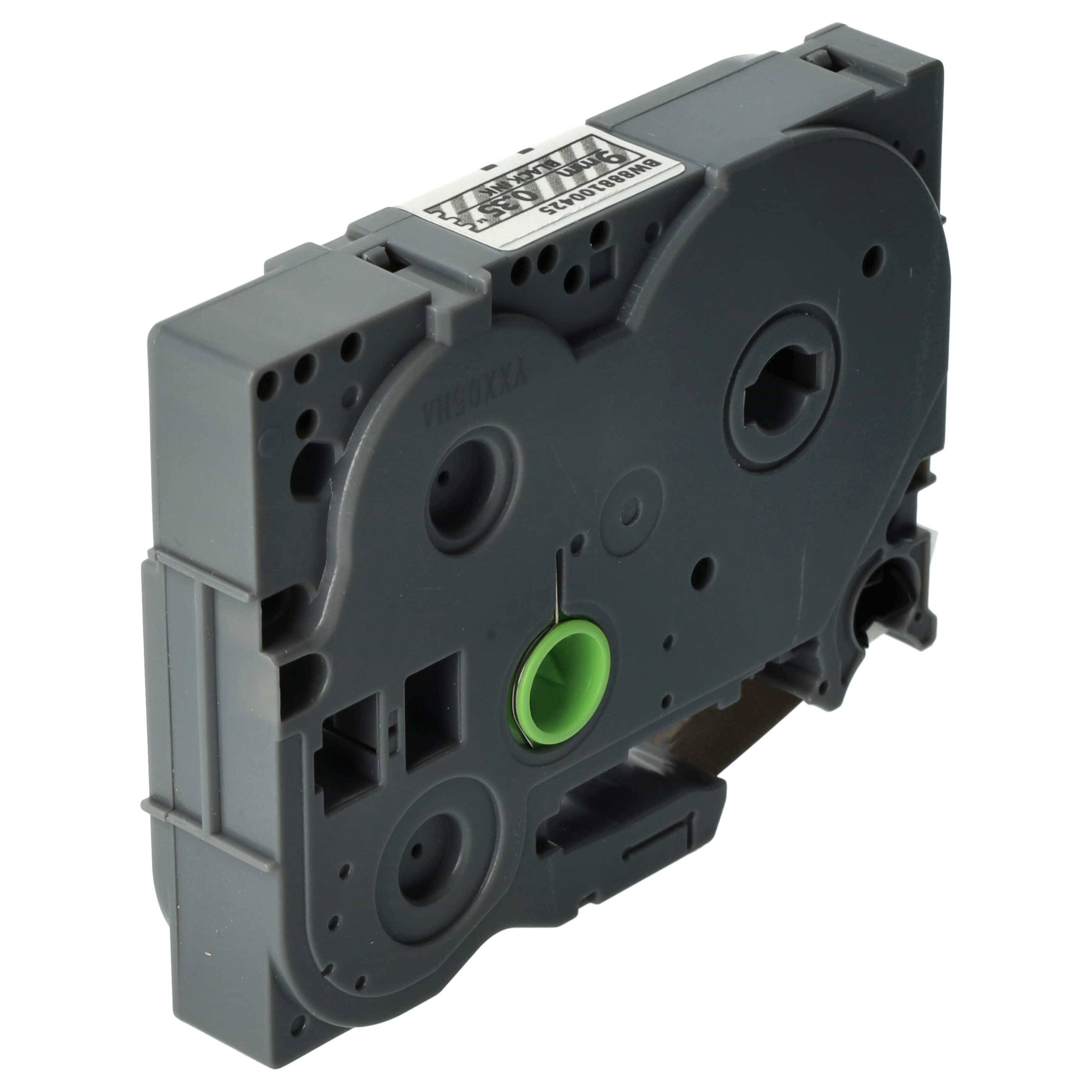 vhbw Schriftband-Kassette kompatibel mit Brother PT 1650, 1700, 1760, 1750 Etiketten-Drucker 8m x 9mm Schwarz auf Transparent, Extra Stark