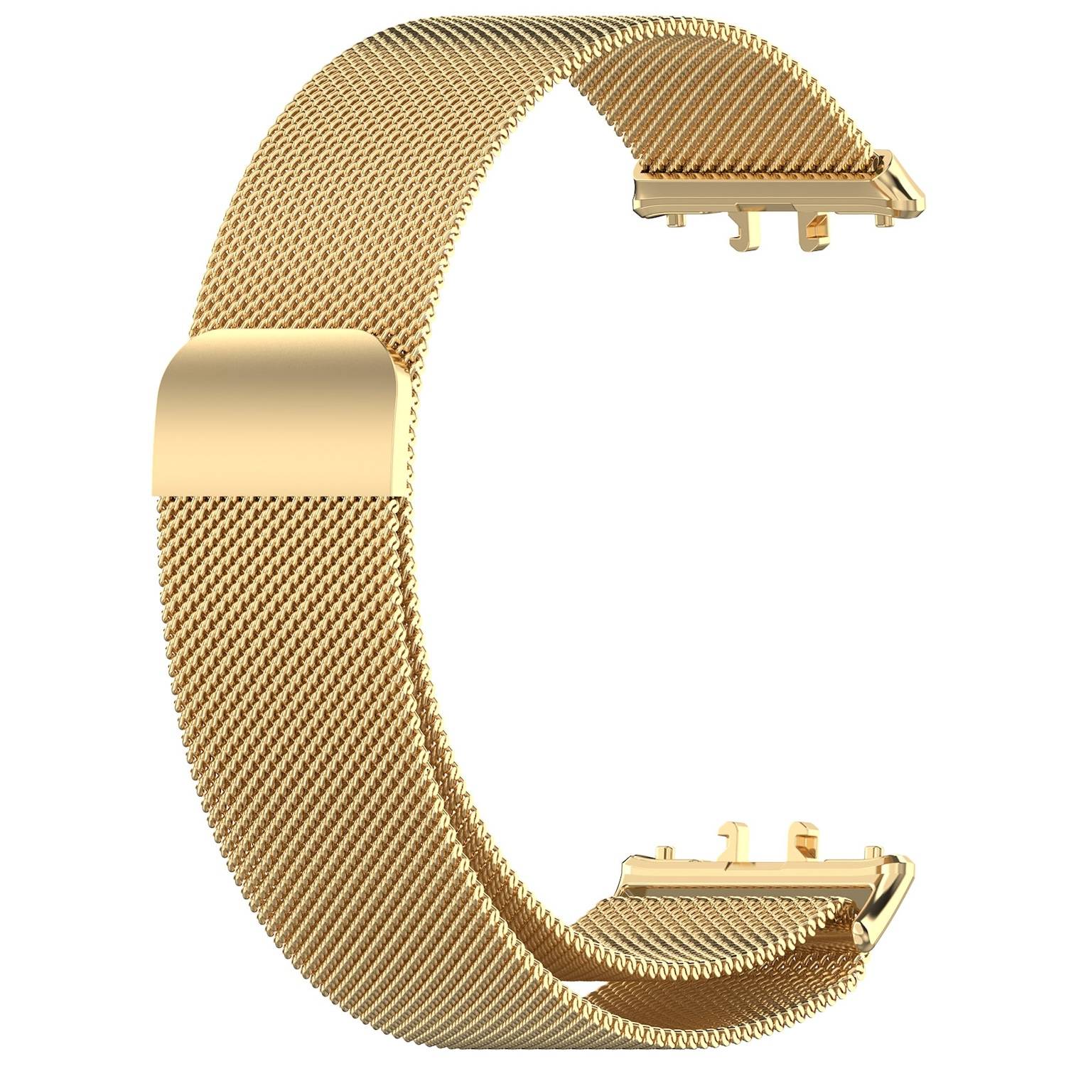 Für Samsung Galaxy Fit 3 Metall Stahl Mesh Armband mit Magnetverschluss Gold