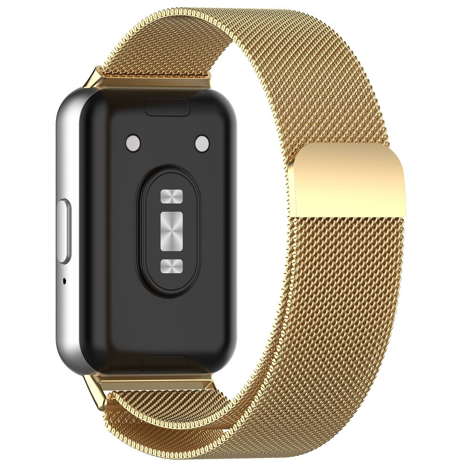 Für Samsung Galaxy Fit 3 Metall Stahl Mesh Armband mit Magnetverschluss Gold