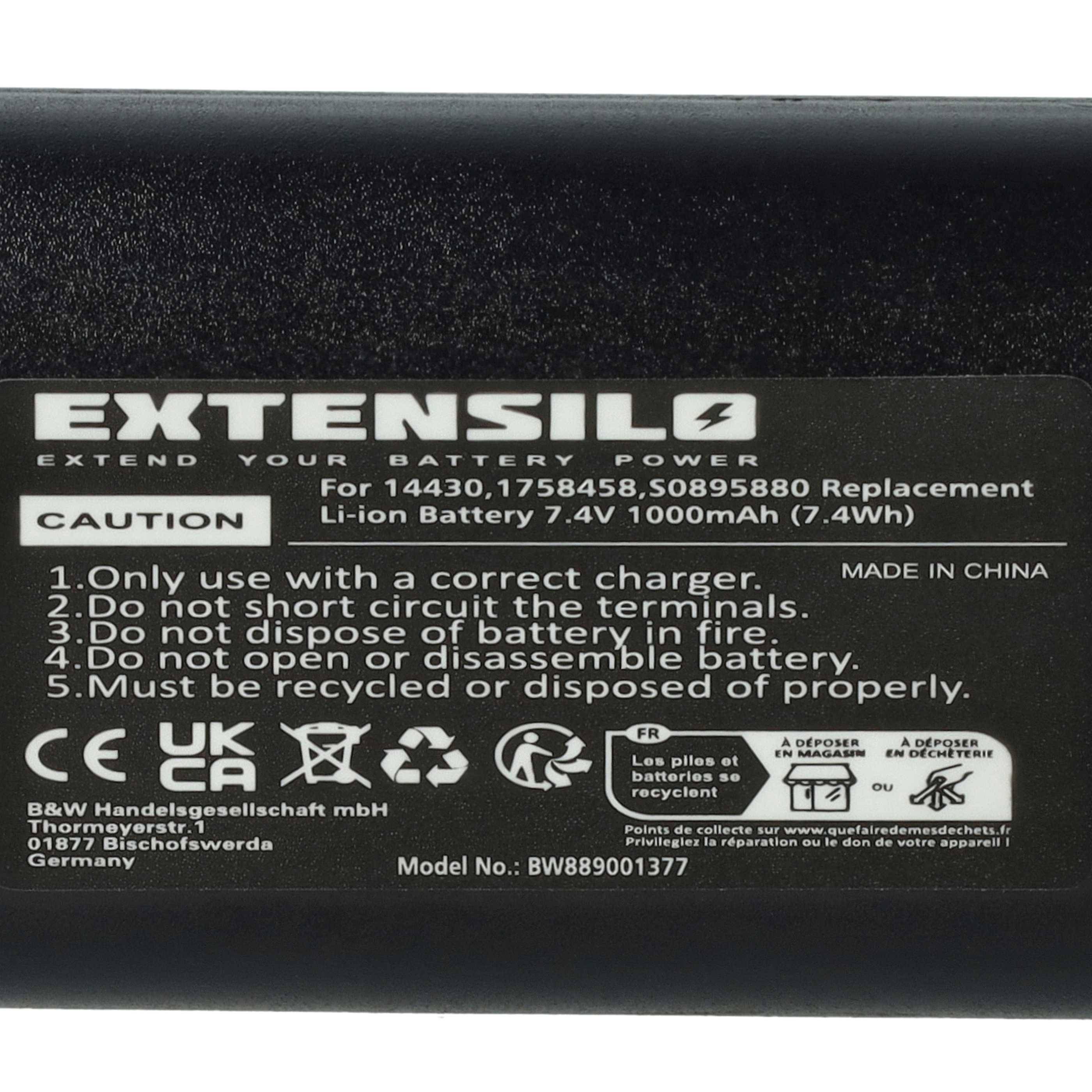 EXTENSILO 2x Akku kompatibel mit Dymo LabelManager PnP Drucker Kopierer Scanner Etiketten-Drucker (1000 mAh, 7,4 V, Li-Ion)