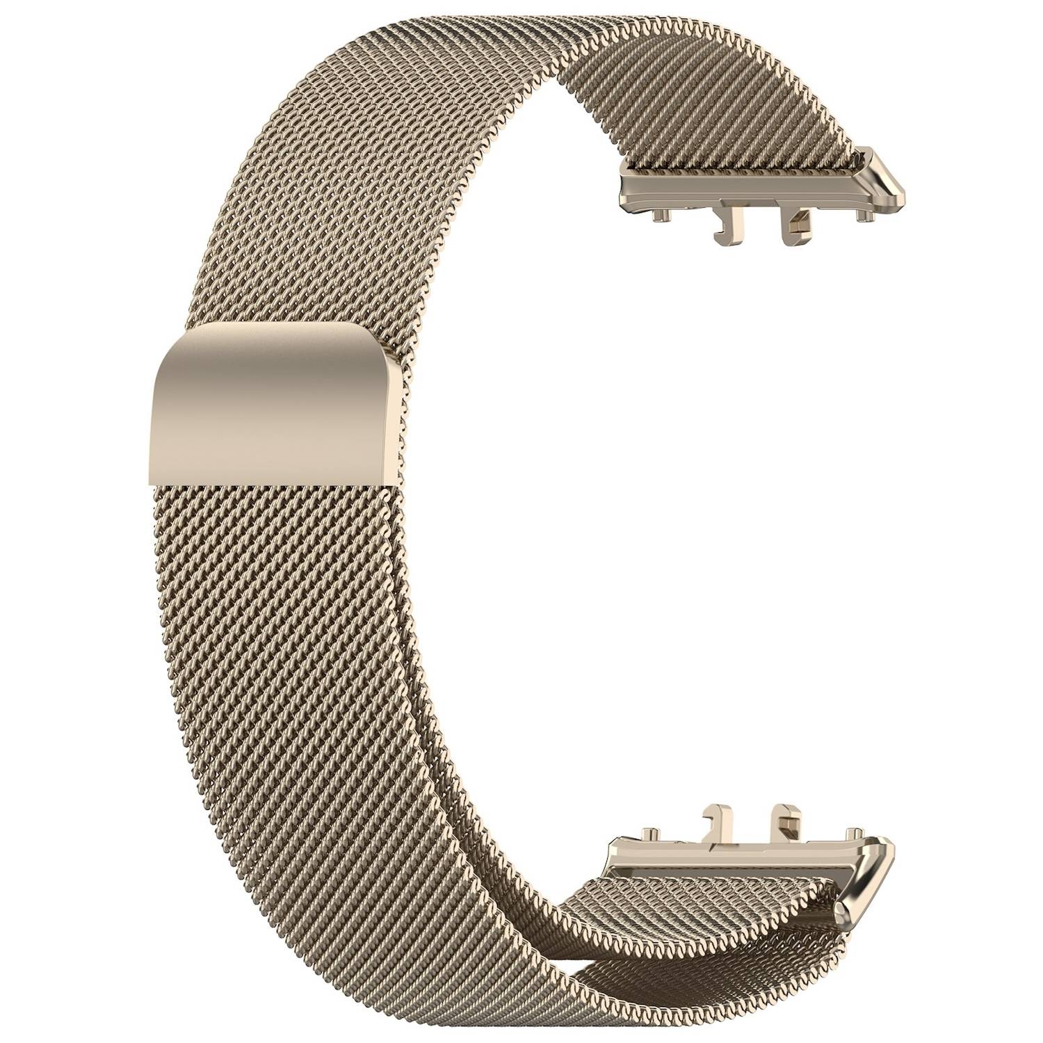 Für Samsung Galaxy Fit 3 Metall Stahl Mesh Armband mit Magnetverschluss Beige