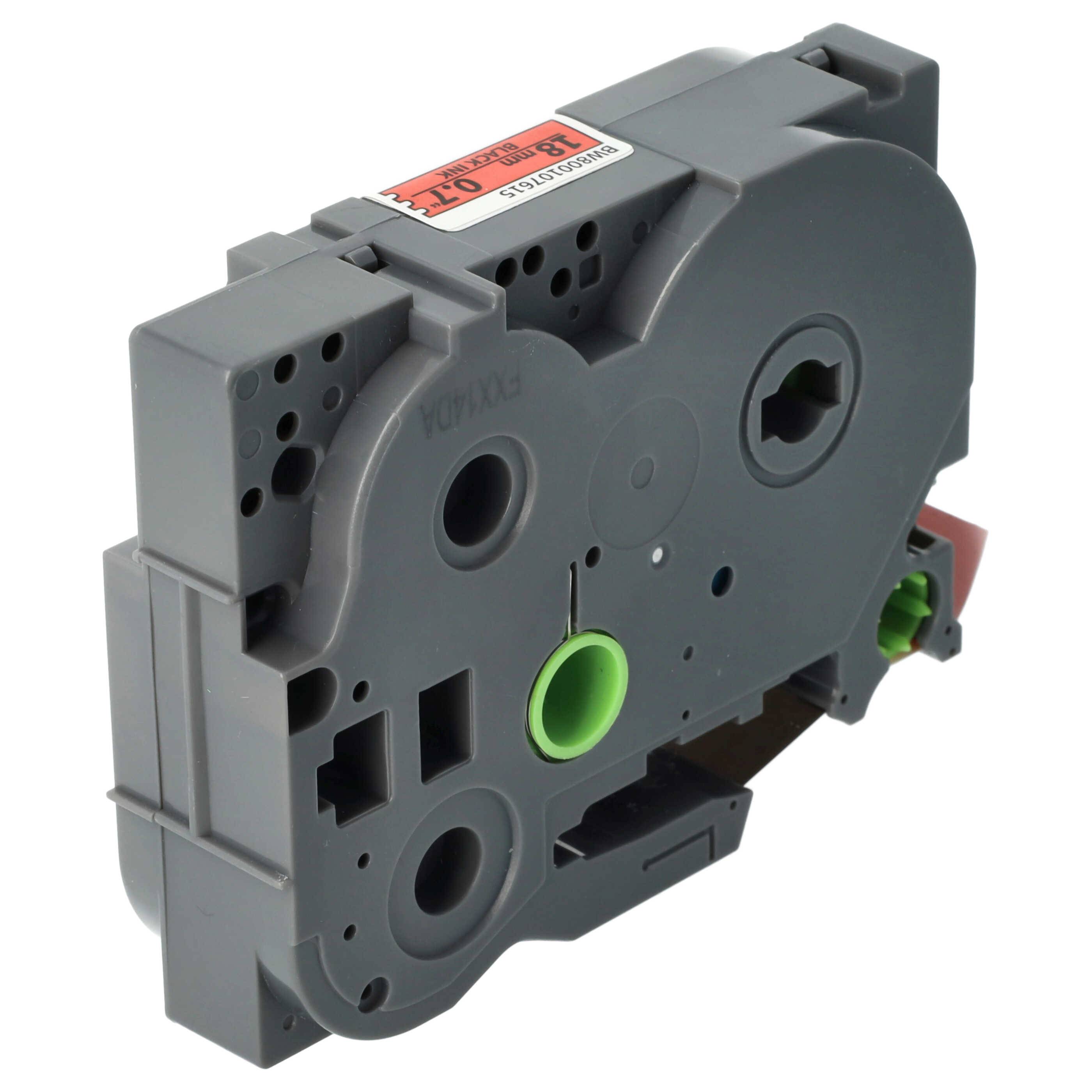 vhbw Schriftband-Kassette kompatibel mit Brother PT H 500 Li, P 700, RL 700 S, 9800 PCN, E 500 VP, H 500 Etiketten-Drucker 8m x 18mm Schwarz auf Rot