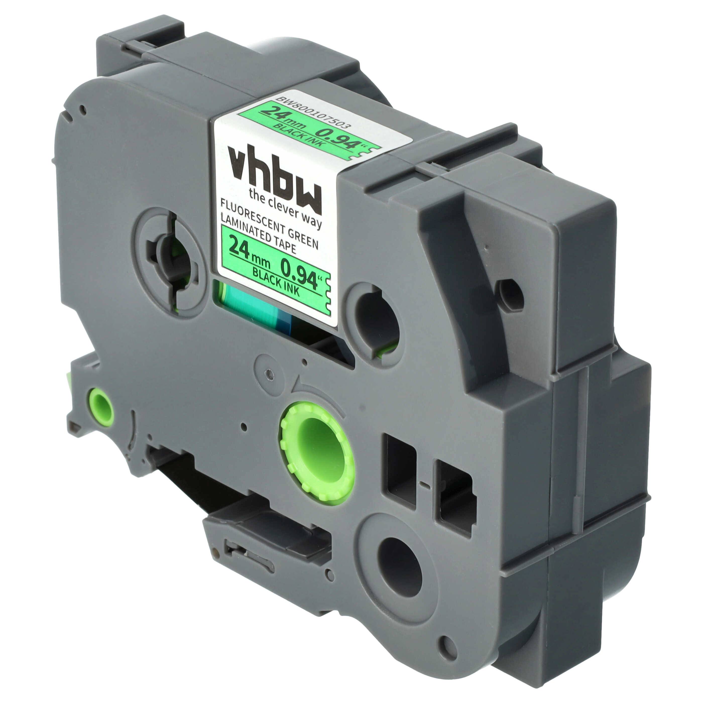 vhbw Schriftband-Kassette Ersatz für Brother TZE-D51, TZ-D51 für Etiketten-Drucker 8m x 24mm Schwarz auf Neon-Grün
