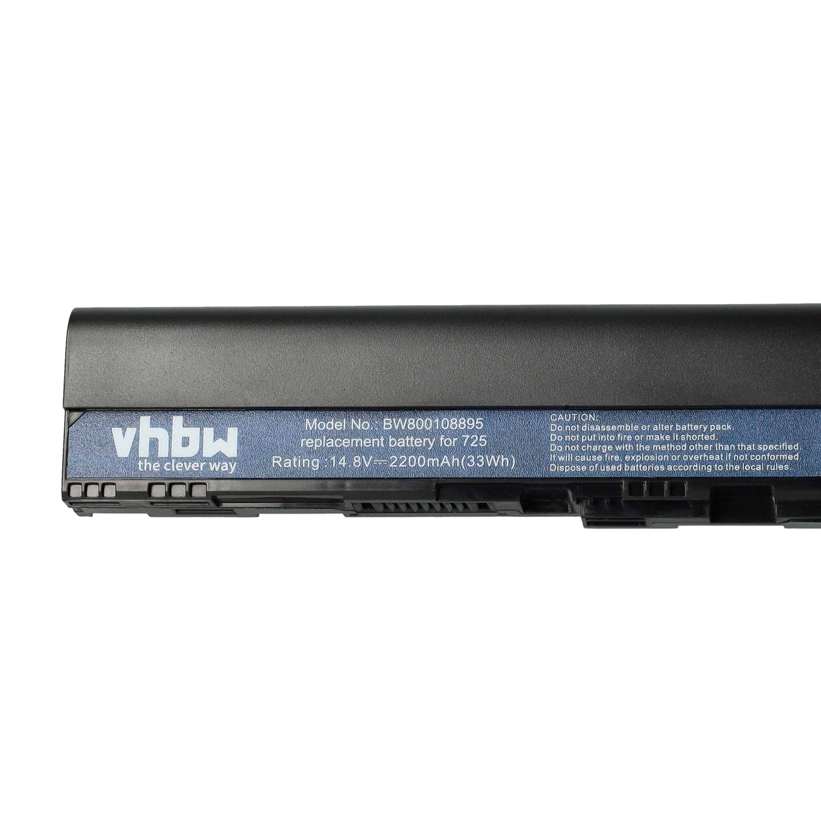 vhbw Akku Ersatz für Acer AL12B31, AL12B32, 4ICR17/65, AL12B72, AL12X32, KT.00403.004 für Notebook (2200 mAh, 14,4 V, Li-Ion)