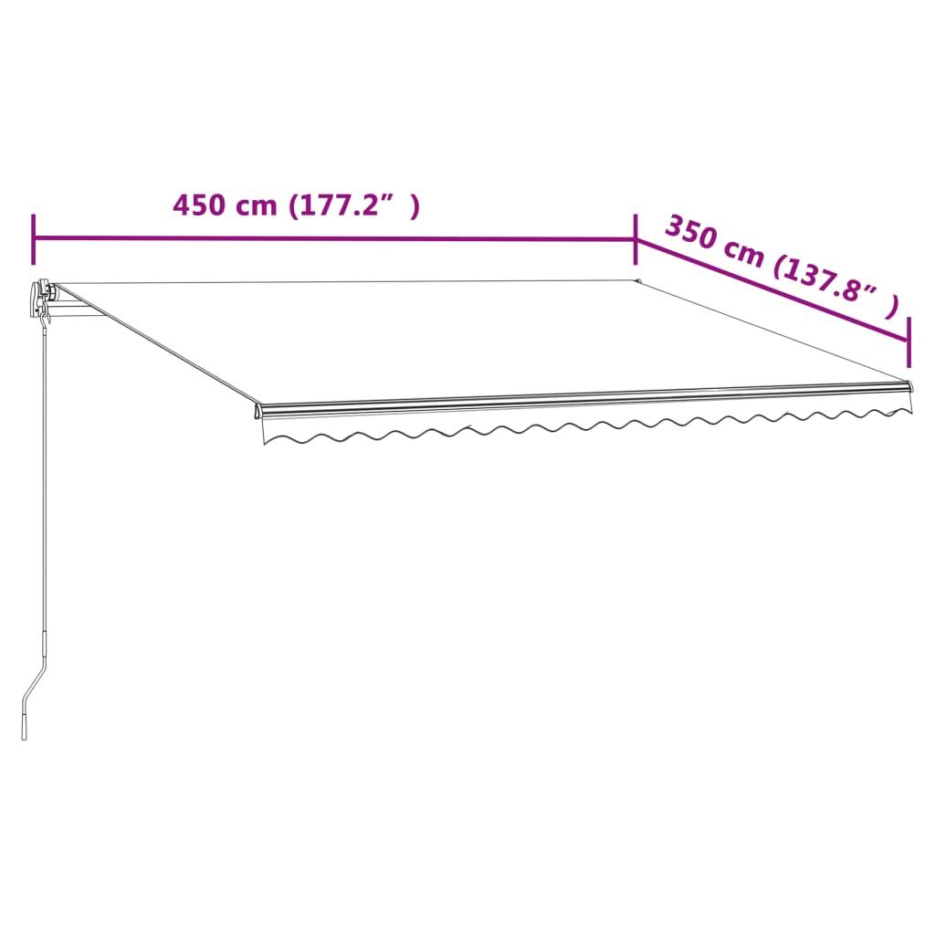 vidaXL Markise Automatisch Einziehbar 450x350 cm Anthrazit