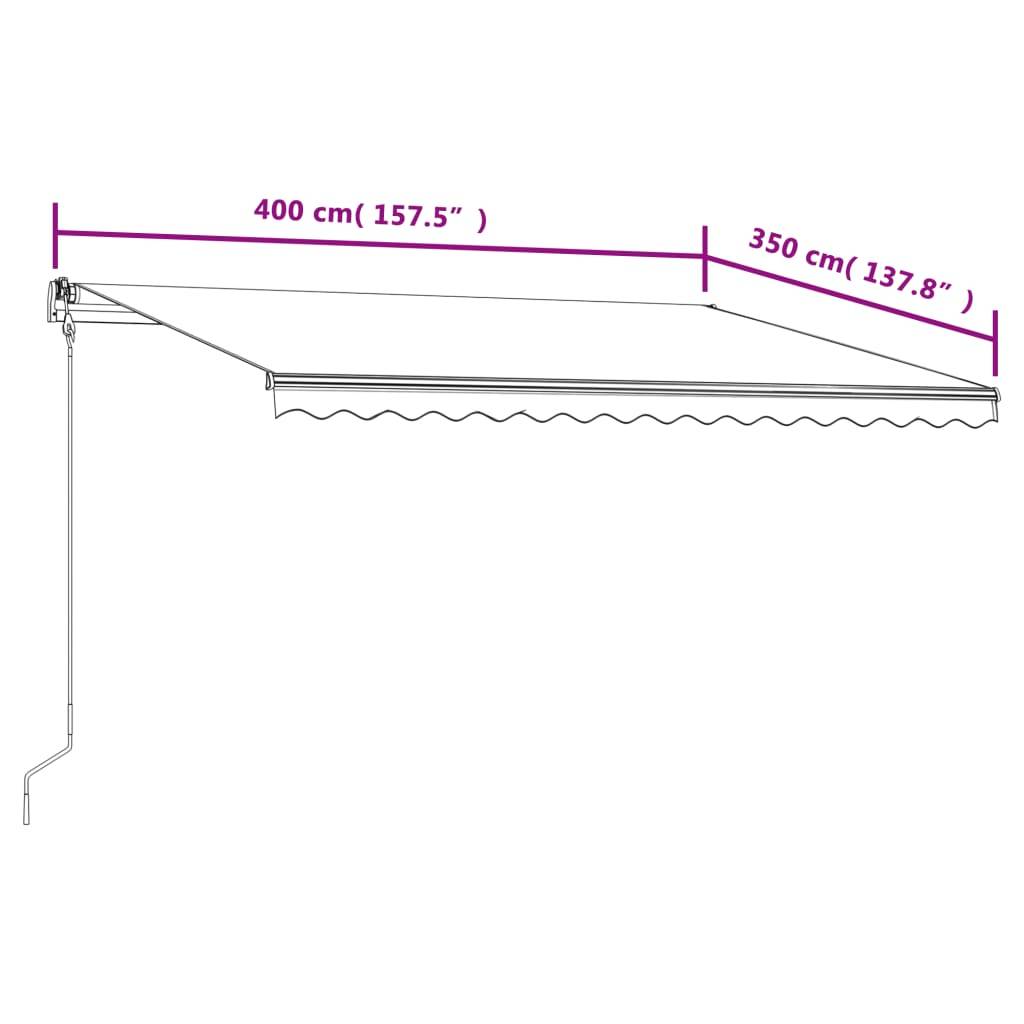 vidaXL Markise Automatisch Einziehbar 400x350 cm Creme