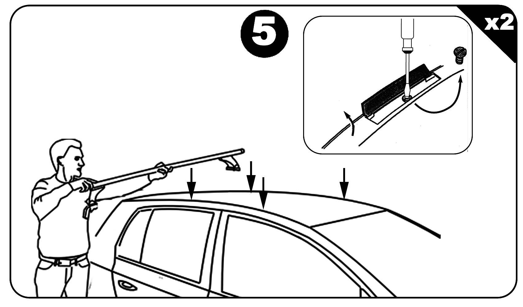 Dachbox VDPJUXT500 500Ltr abschließbar schwarz + Stahl Dachträger Aurilis VDP kompatibel mit für Renault Grand Scenic (5Türer) 2003-2009