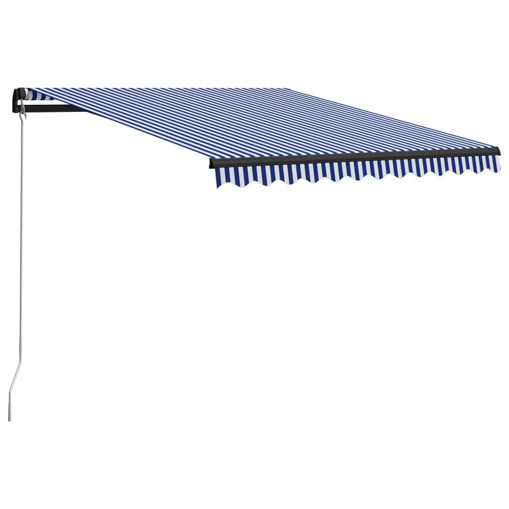 vidaXL Einziehbare Markise Handbetrieben 350 x 250 cm Blau und Weiß