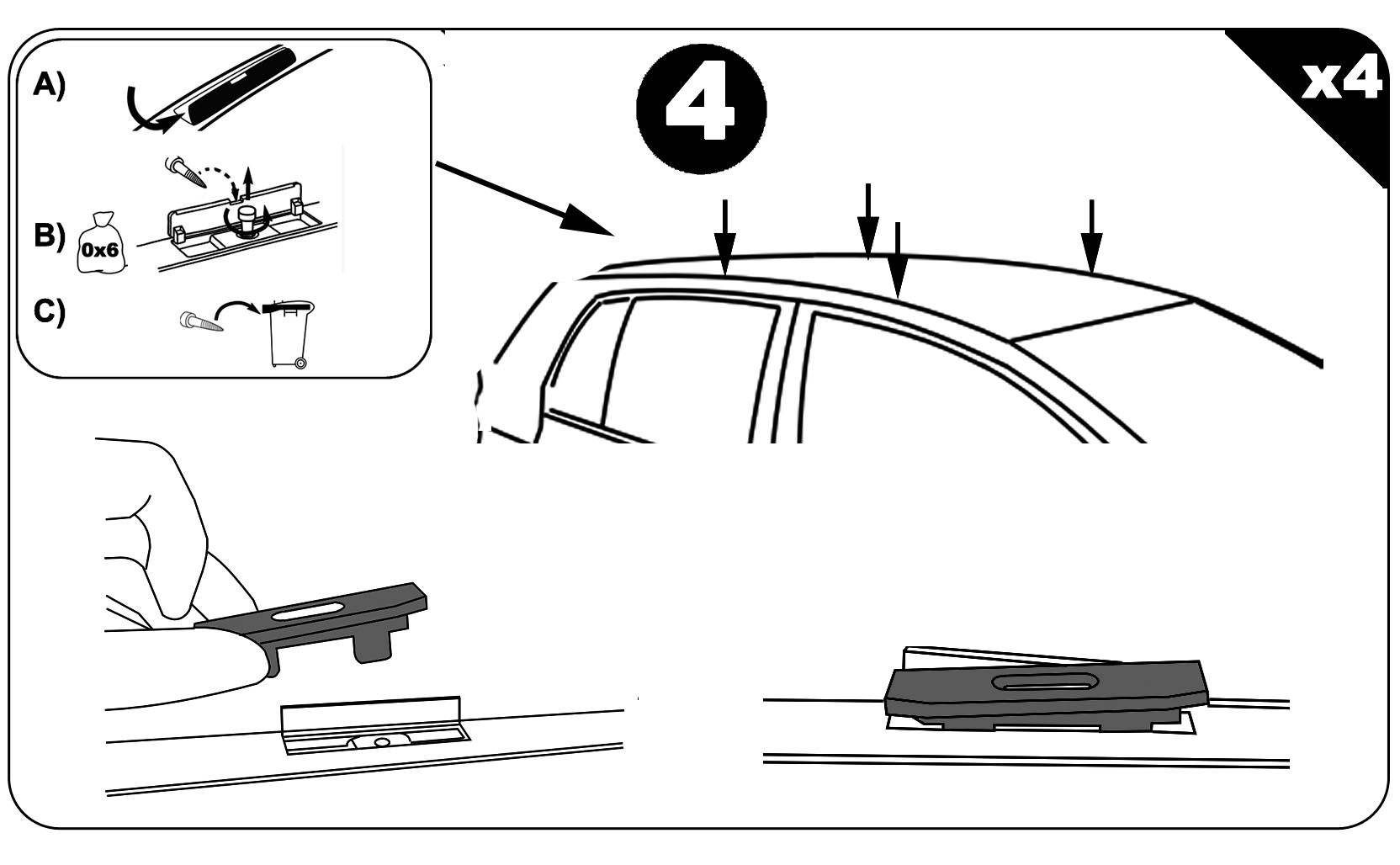 Dachbox VDPMAA460 460Ltr schwarz matt abschließbar + Stahl Dachträger Aurilis VDP kompatibel mit für BMW Serie 4 Gran Coupè (4Türer) ab 2014