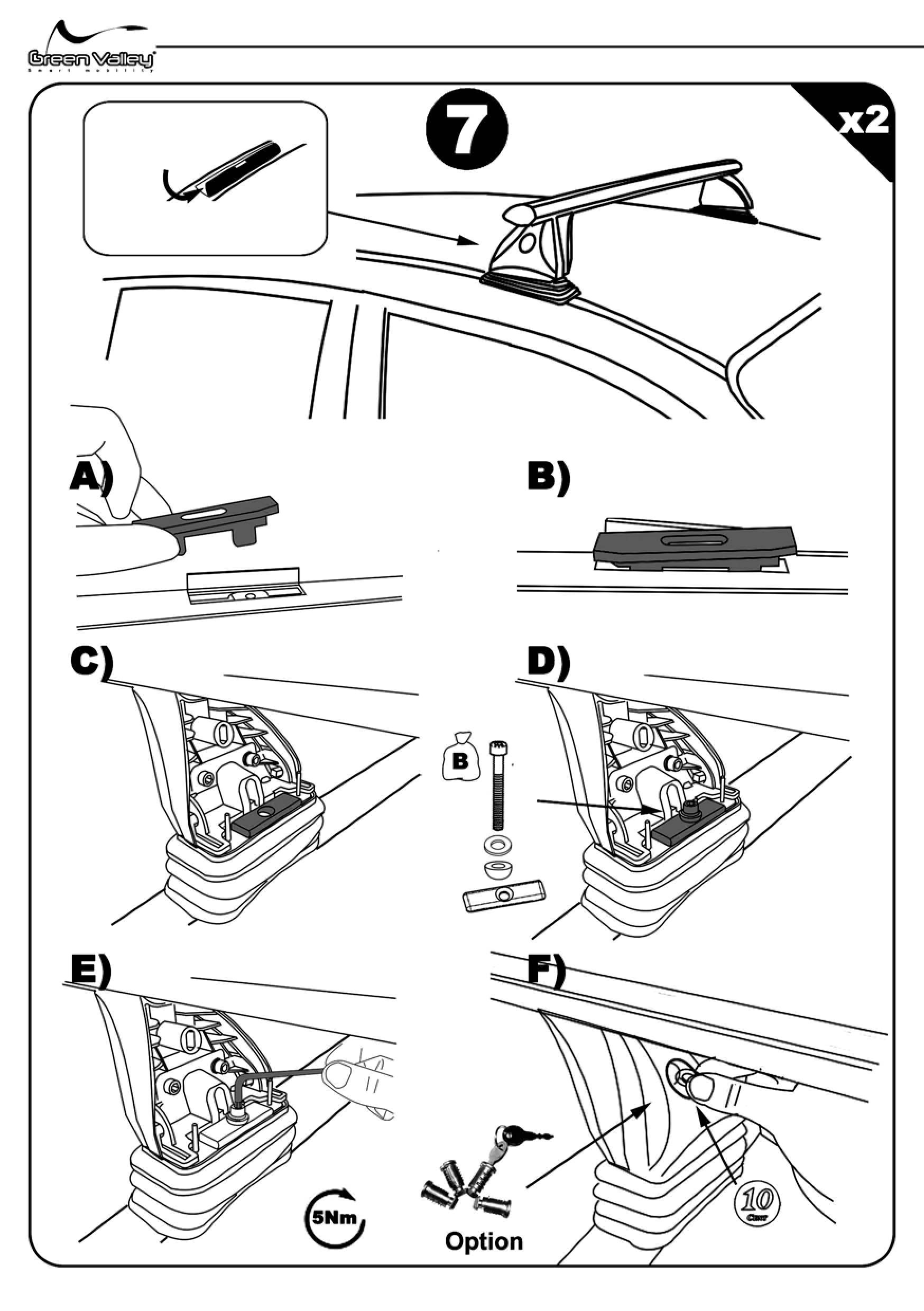 Dachbox VDPFL320 320Ltr schwarz glänzend + Stahl Dachträger Aurilis VDP kompatibel mit für Mercedes Classe S (4Türer) 2005-2013