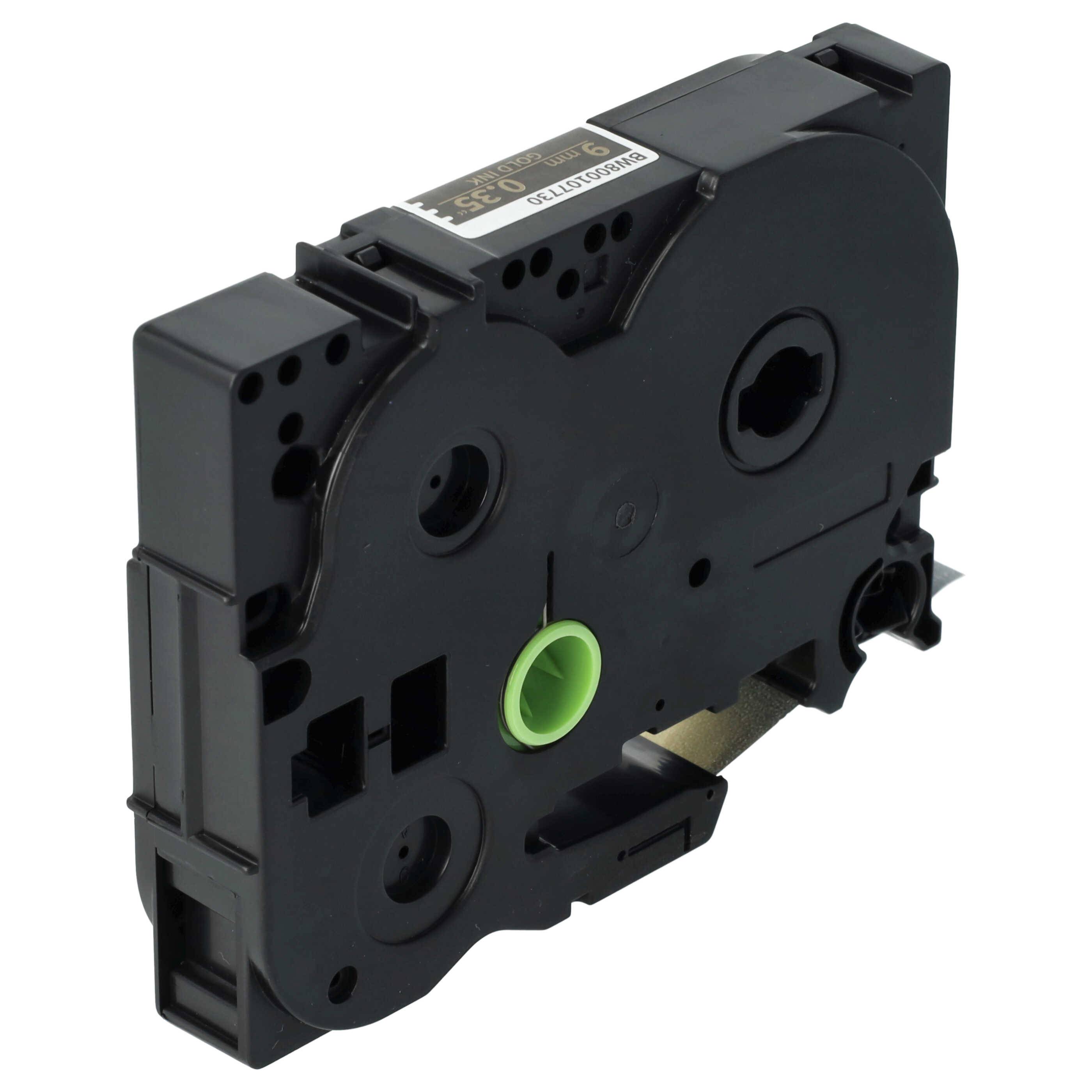 vhbw Schriftband-Kassette Ersatz für Brother TZE-324 für Etiketten-Drucker 8m x 9mm Gold auf Schwarz