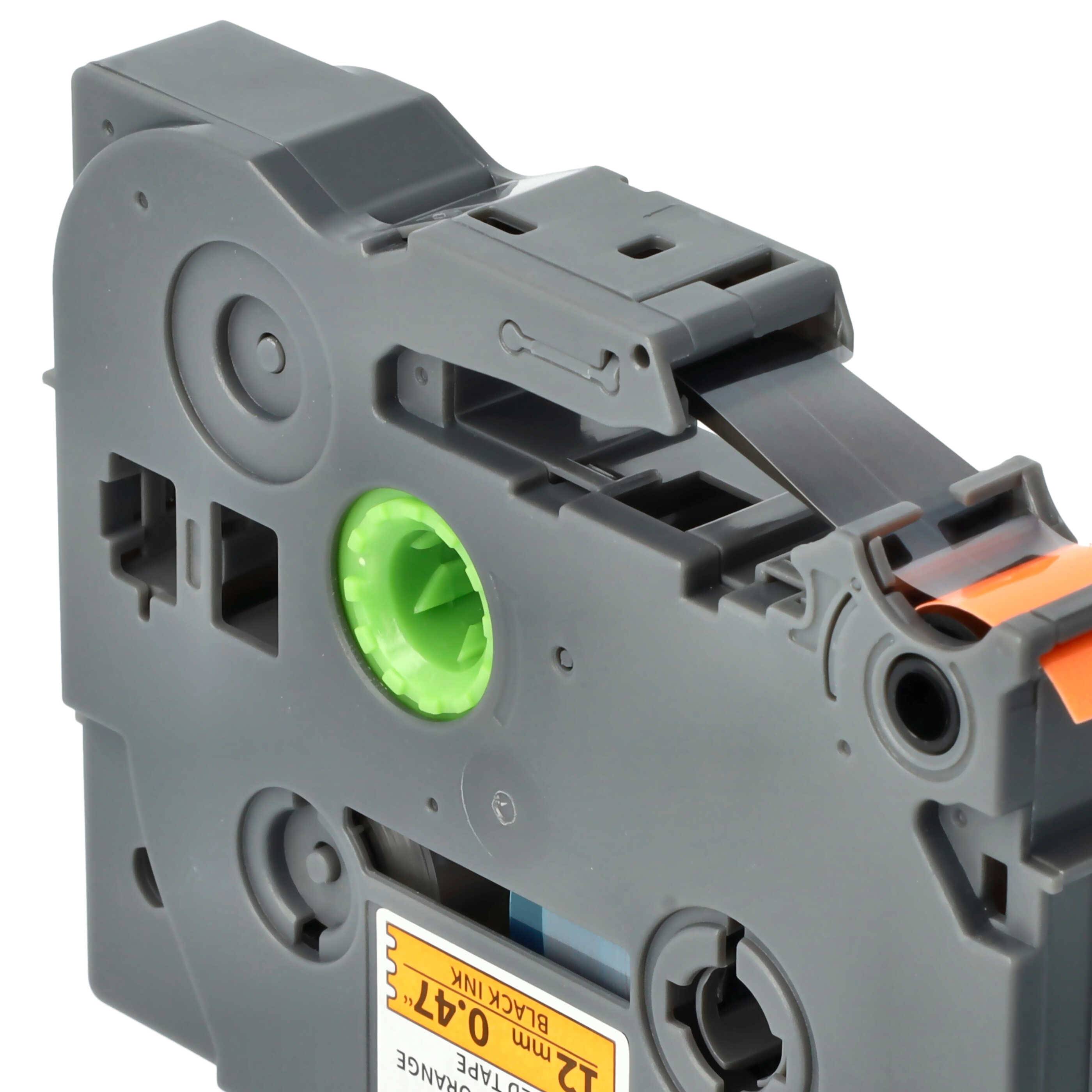 vhbw Schriftband-Kassette kompatibel mit Brother PT E300VP, E300, GL-100, H100, E200, H100L Etiketten-Drucker 8m x 12mm Schwarz auf Neon-Orange