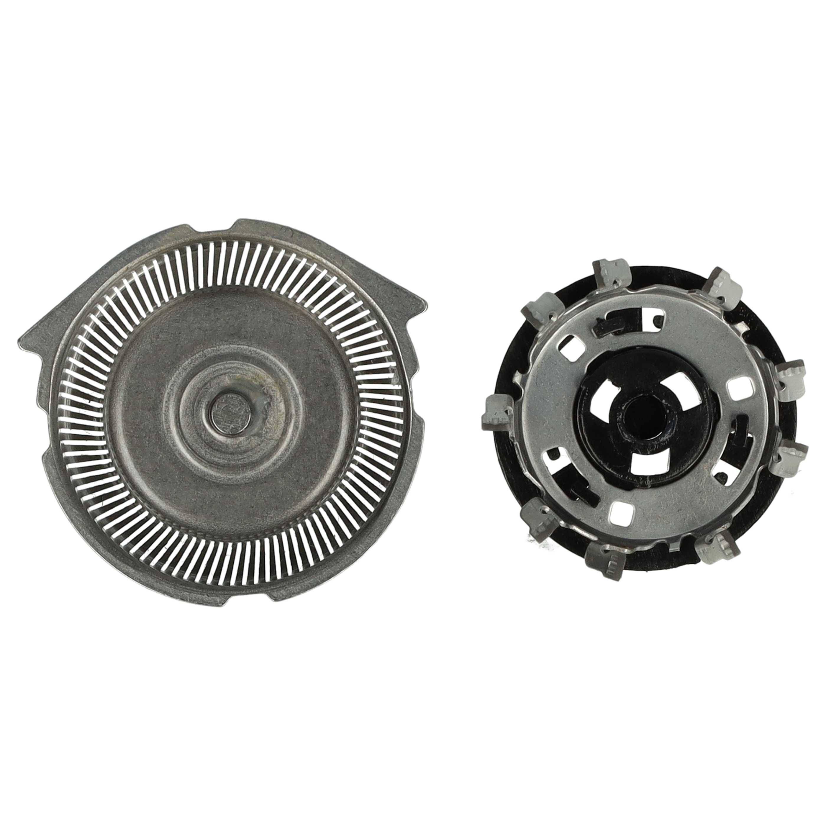 vhbw 6x Ersatz-Scherköpfe kompatibel mit Philips S3562, S3570, S3550, S3560, S3561, S3551, S3552 Elektrorasierer, Schwarz Silber