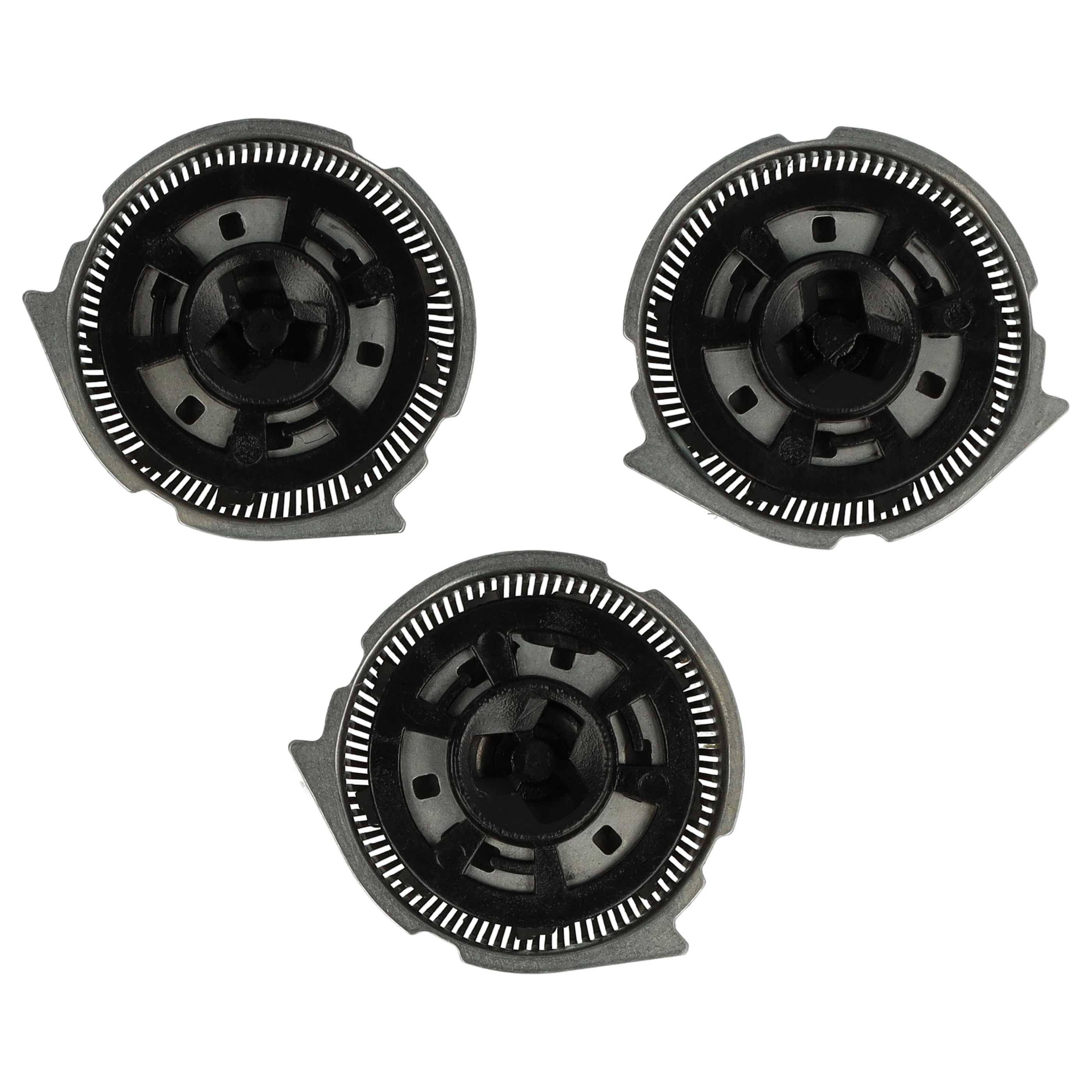 vhbw 6x Ersatz-Scherköpfe kompatibel mit Philips S3562, S3570, S3550, S3560, S3561, S3551, S3552 Elektrorasierer, Schwarz Silber