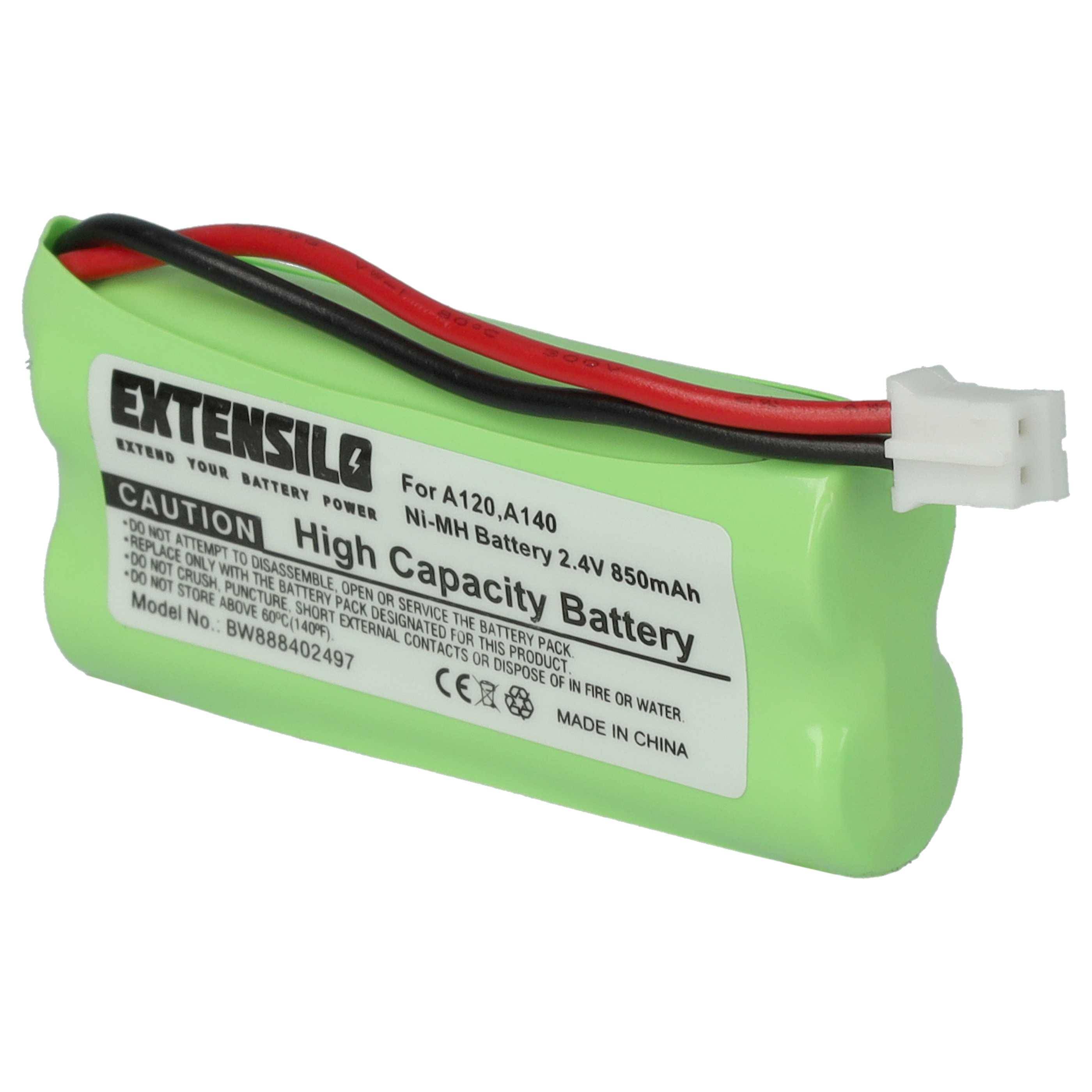 EXTENSILO 10x Akku Ersatz für 55AAAHR2BMX, C30852D1640X1, 220436C1, 41AAAH2BMX, 220382C1 für schnurlos Festnetz Telefon (850 mAh, 2,4 V, NiMH)