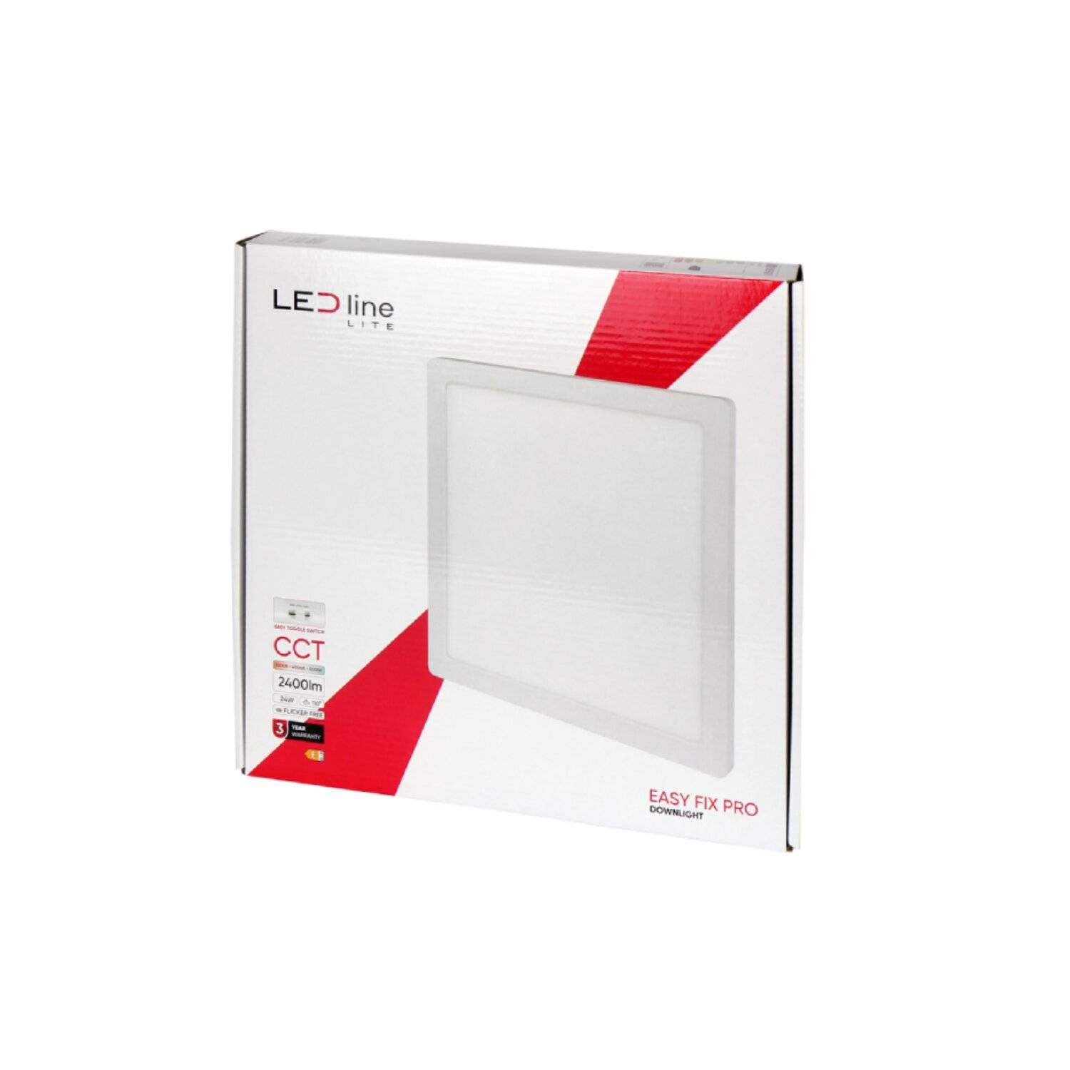 Ein-Aufbaustrahler 24W | Viereck, Flimmerfrei, 2400lm | CCT Deckenleuchte einstellbare Farben 3000-5000 K | 6er Set