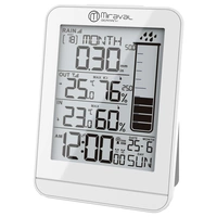 Design Funk-Wetterstation mit Regenmesser Datumsanzeige LCD-Display Temperaturanzeige Hygrometer Innen- & Außentemperatur Design Funk-Wetterstation mit Regenmesser Datumsanzeige LCD-Display Temperaturanzeige Hygrometer Innen- & Außentemperatur