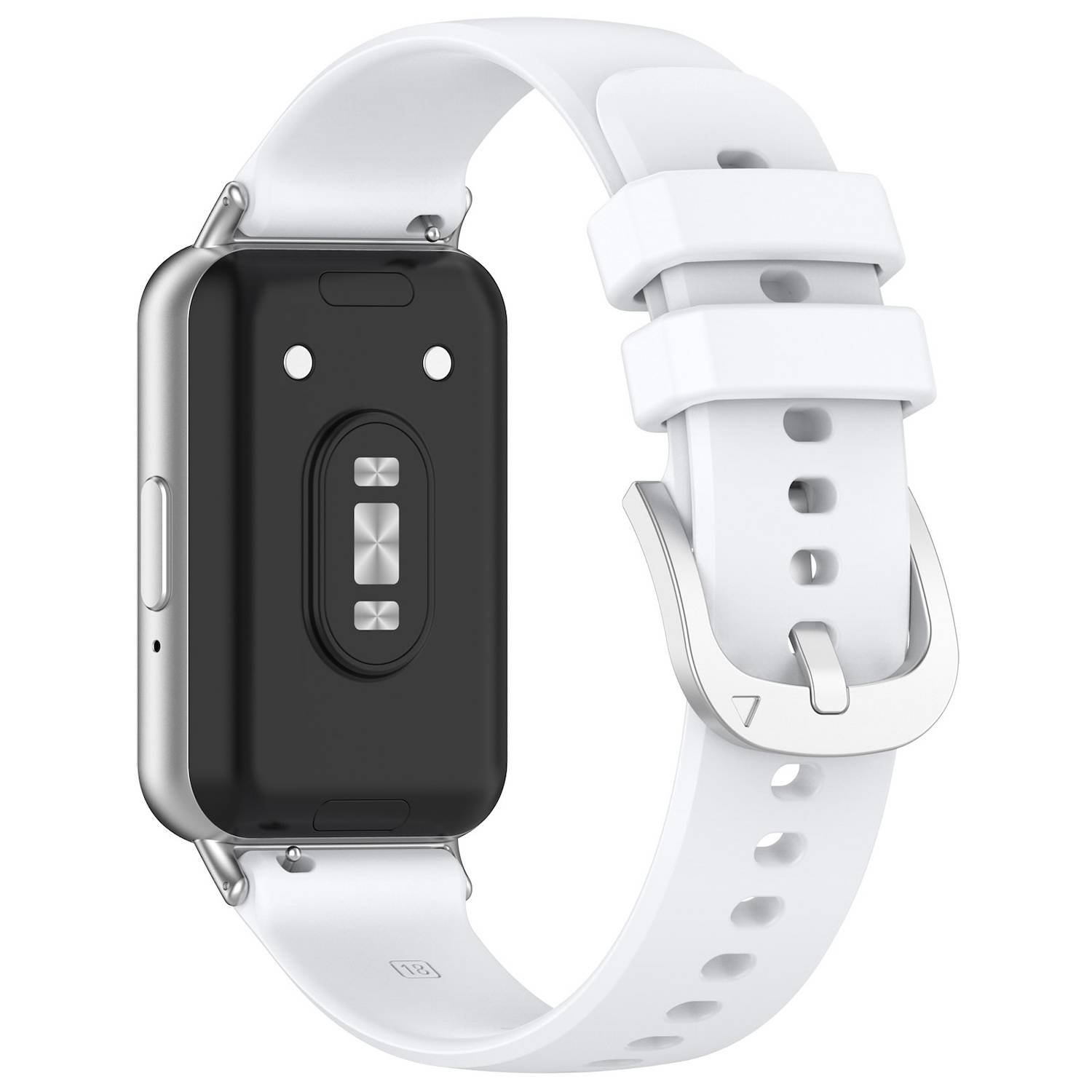 Für Samsung Galaxy Fit 3 hochwertiges Silikon Armband Metall Connector Weiß