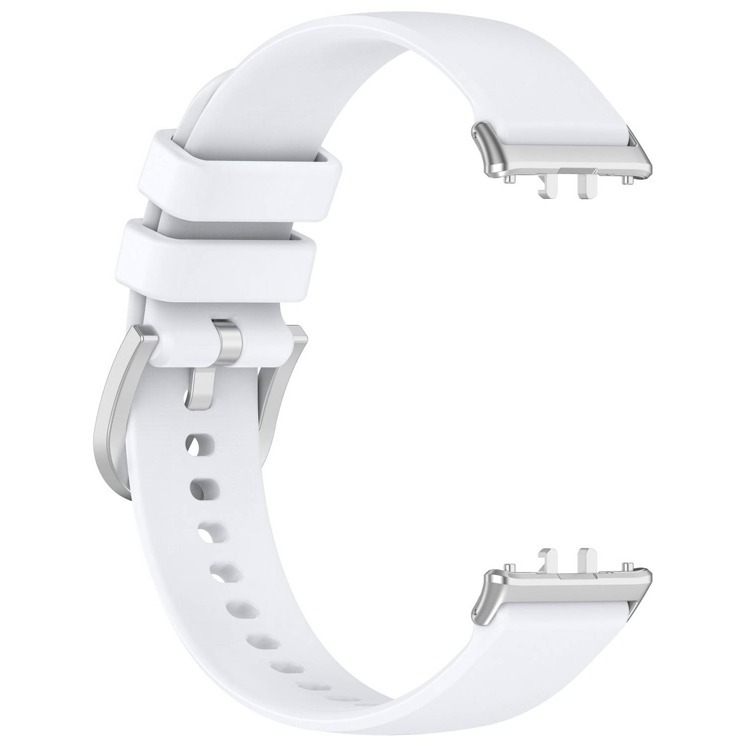 Für Samsung Galaxy Fit 3 hochwertiges Silikon Armband Metall Connector Weiß