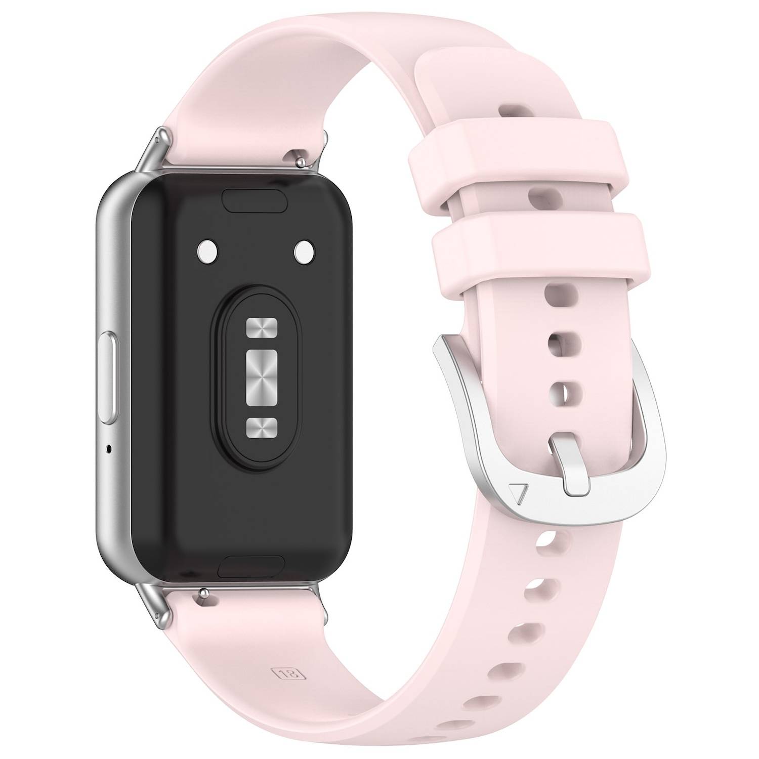 Für Samsung Galaxy Fit 3 hochwertiges Silikon Armband Metall Connector Rosa