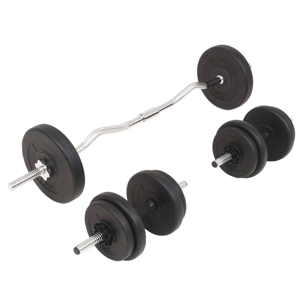 vidaXL Langhantel- und Kurzhantel-Set 30 kg