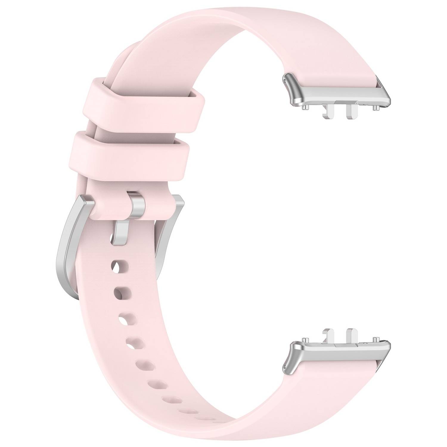 Für Samsung Galaxy Fit 3 hochwertiges Silikon Armband Metall Connector Rosa